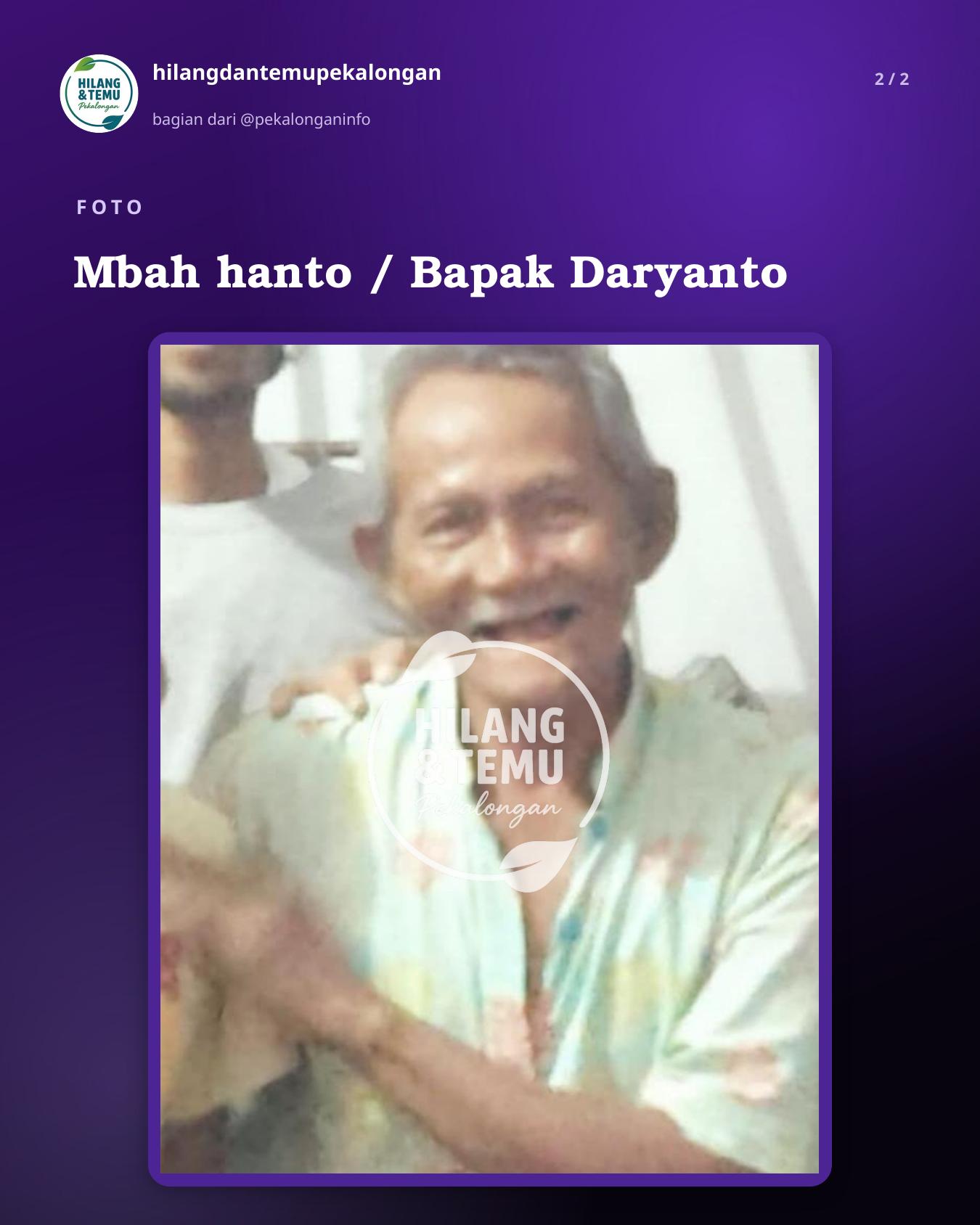 Slide 2 laporan Mbah hanto / Bapak Daryanto