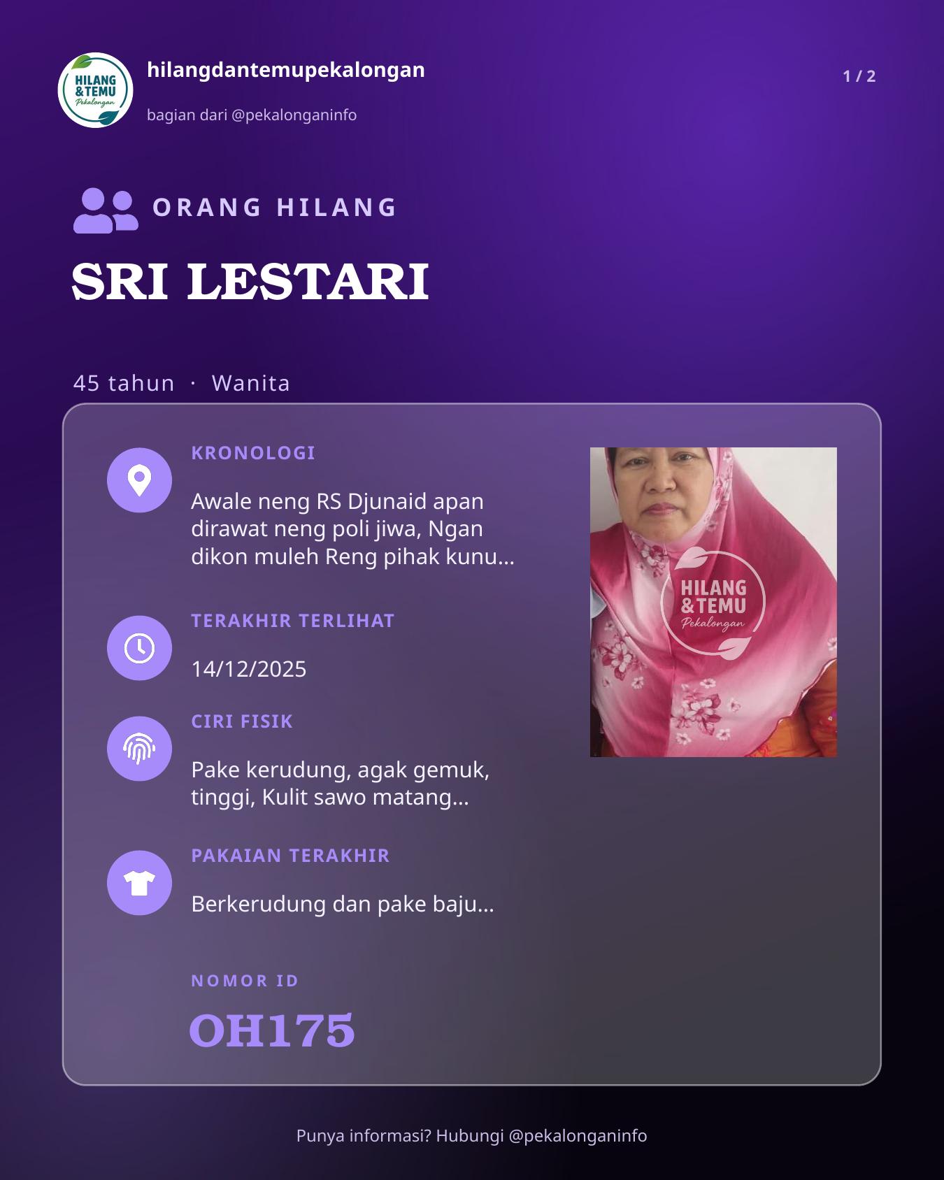 Slide 1 laporan SRI LESTARI