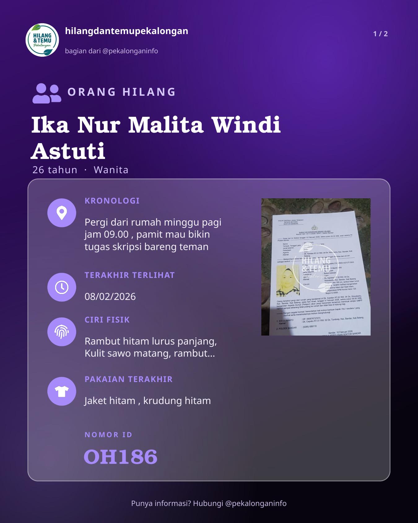 Slide laporan Ika Nur Malita Windi Astuti (OH186)