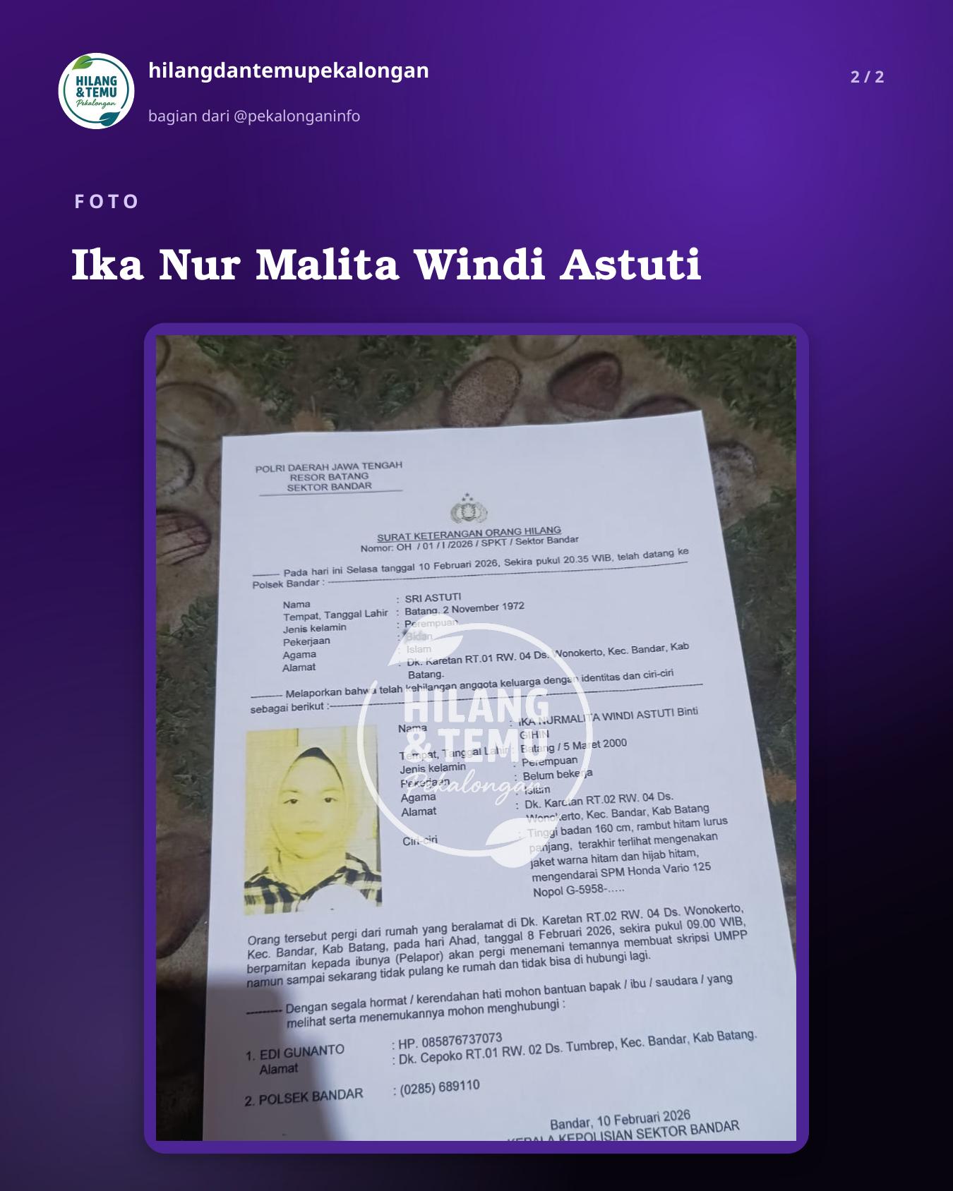 Slide 2 laporan Ika Nur Malita Windi Astuti