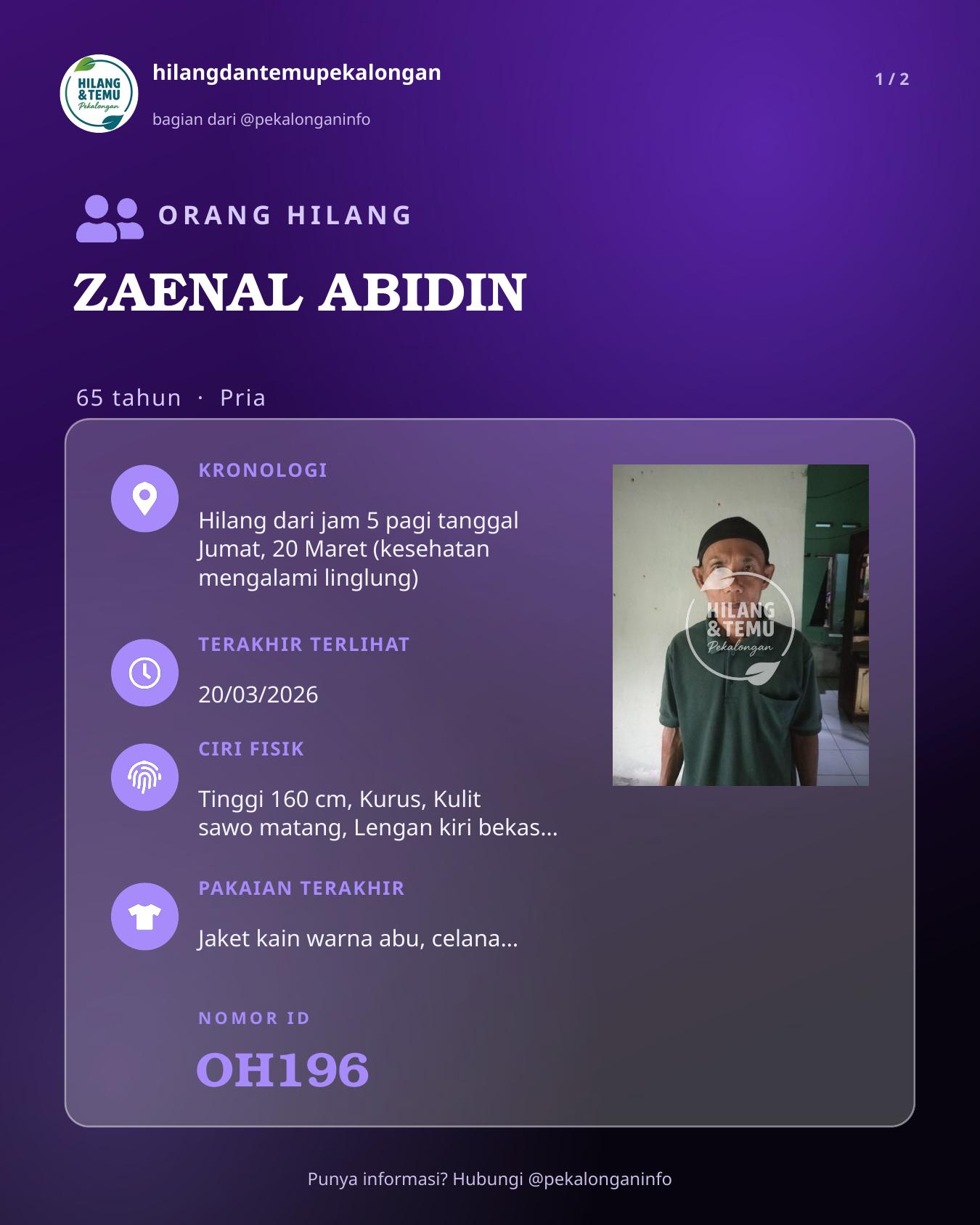 Slide laporan ZAENAL ABIDIN (OH196)