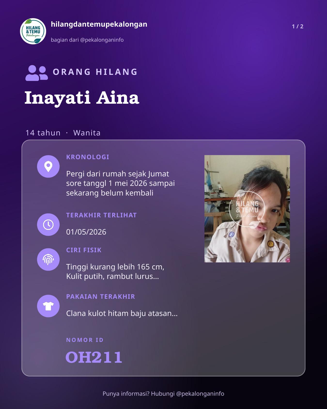 Slide laporan Inayati Aina (OH211)