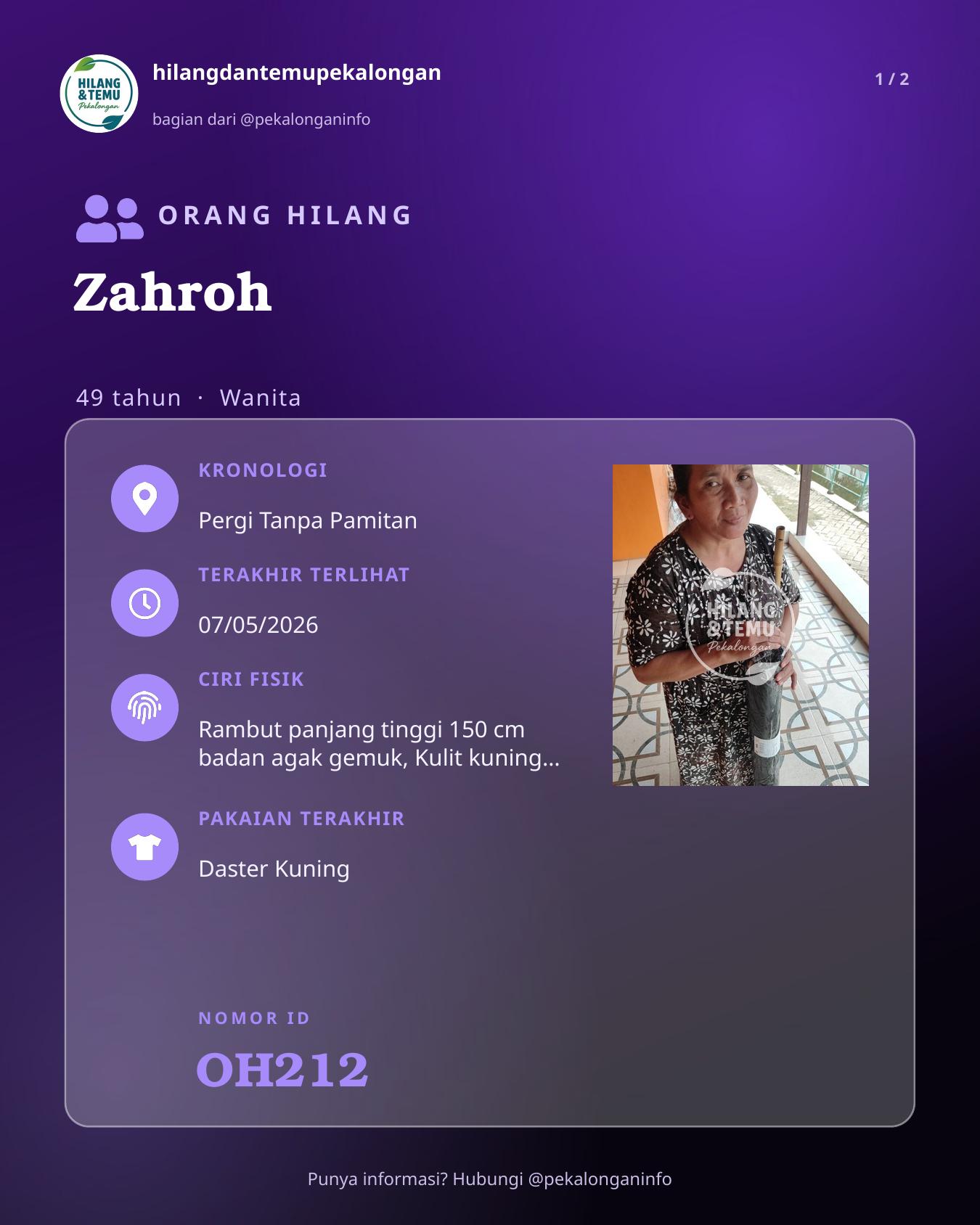 Slide laporan Zahroh (OH212)