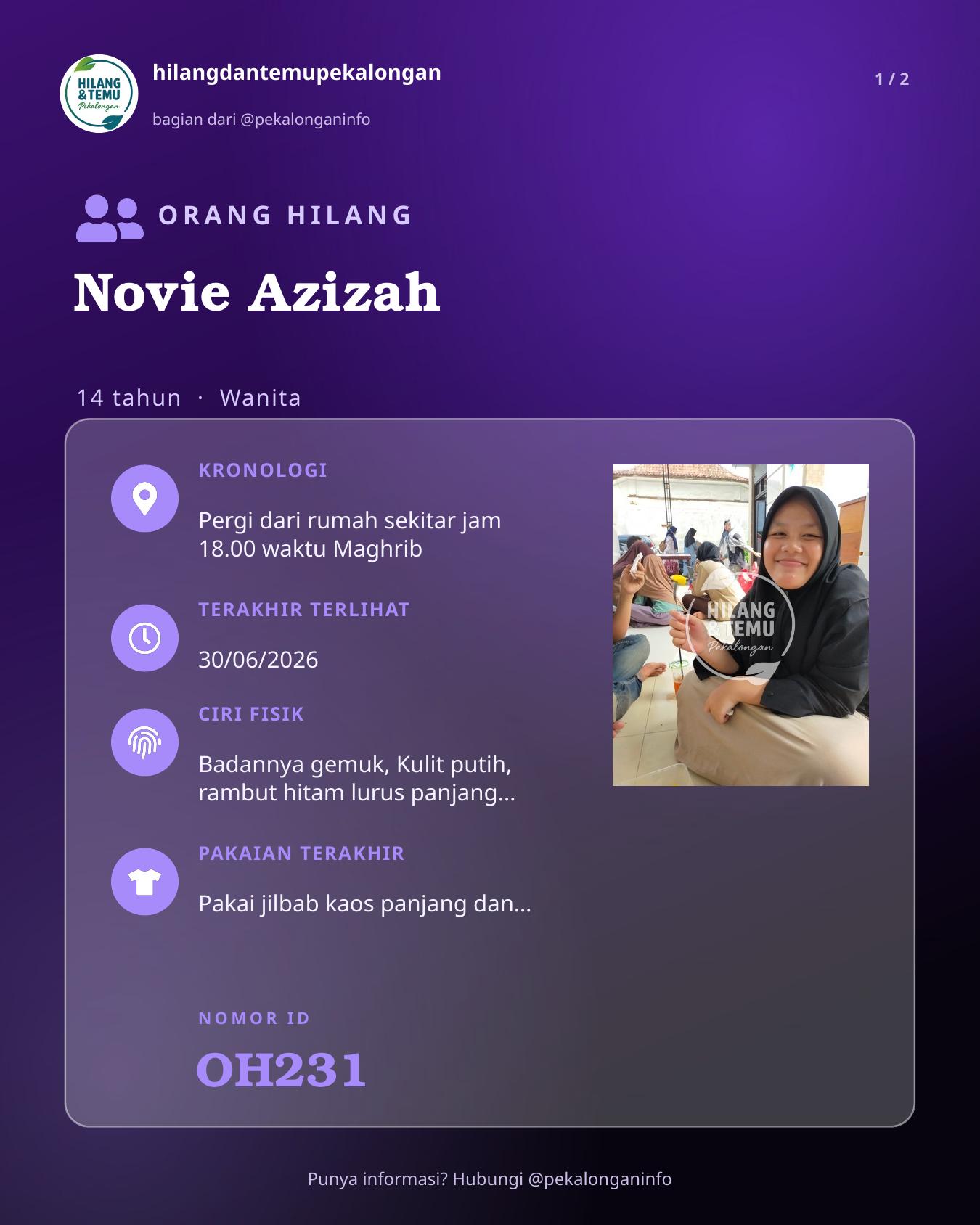 Slide laporan Novie Azizah (OH231)