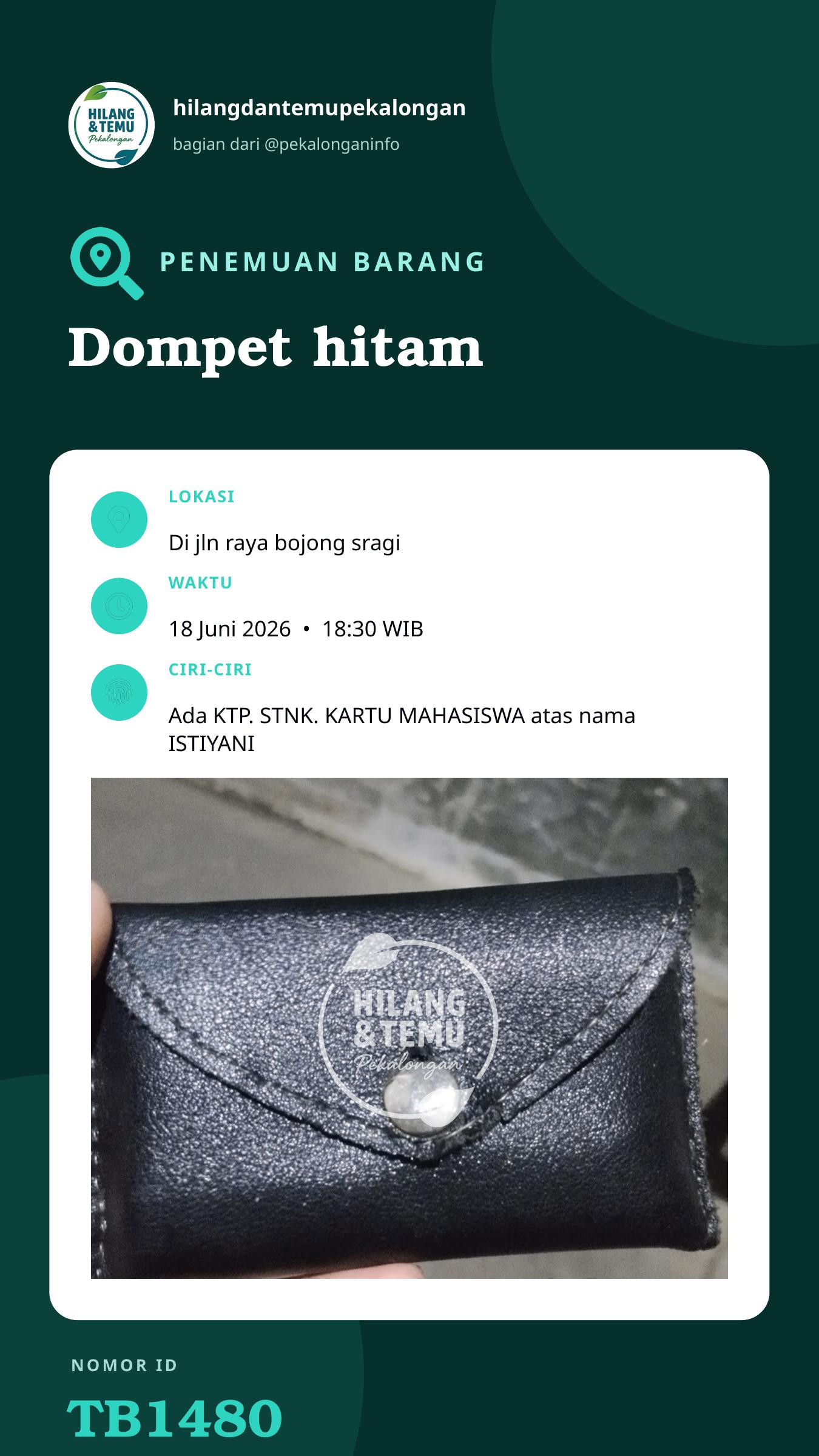 Story 9:16 laporan Dompet hitam