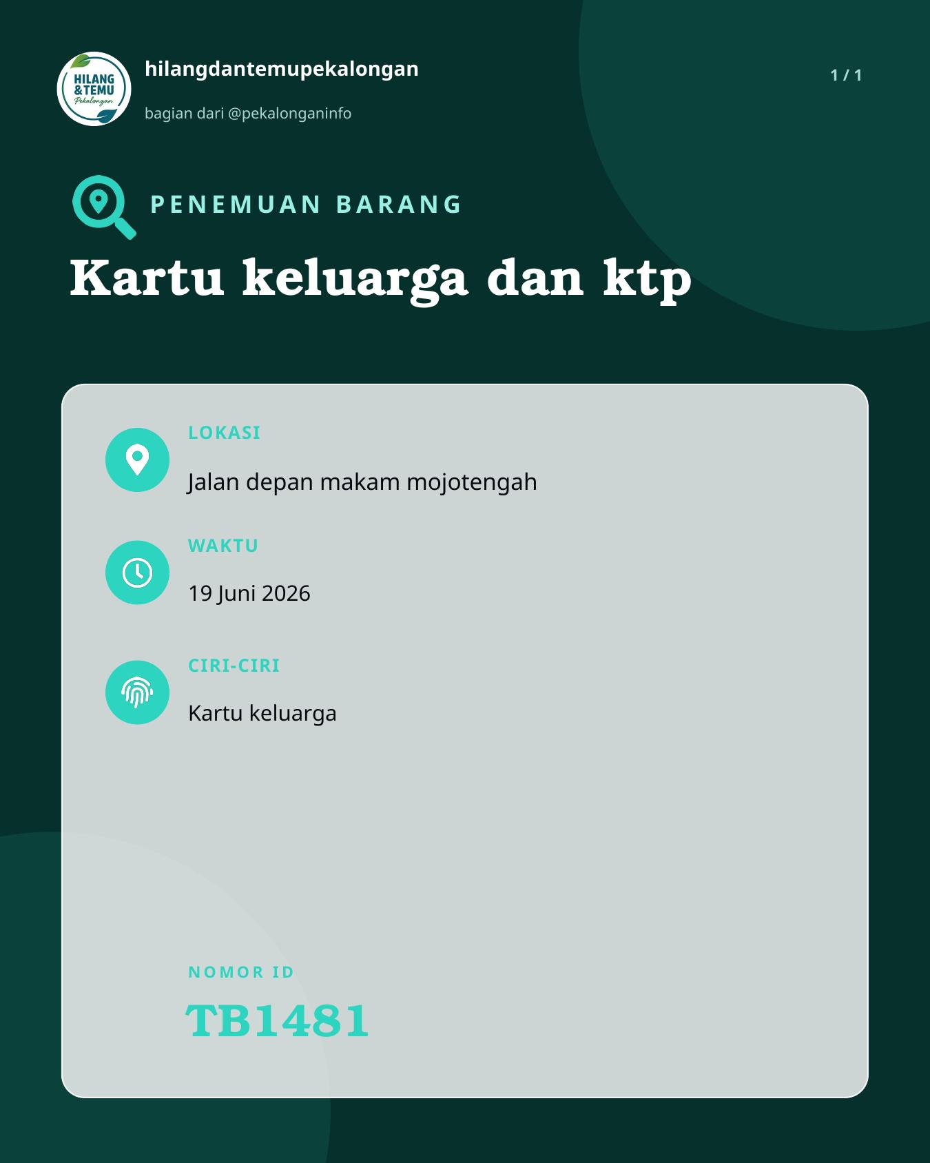 Slide laporan Kartu keluarga dan ktp (TB1481)