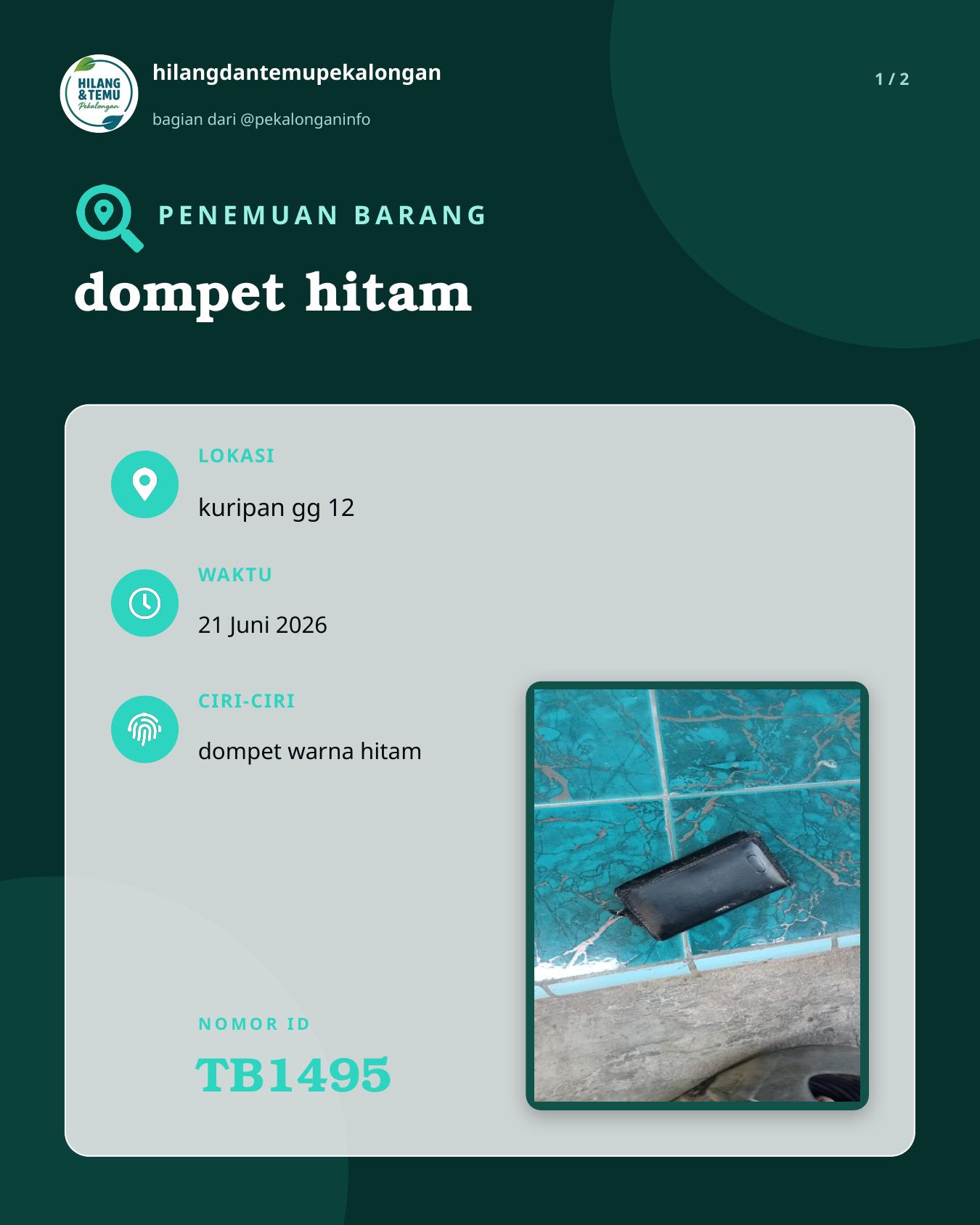 Slide laporan dompet hitam (TB1495)