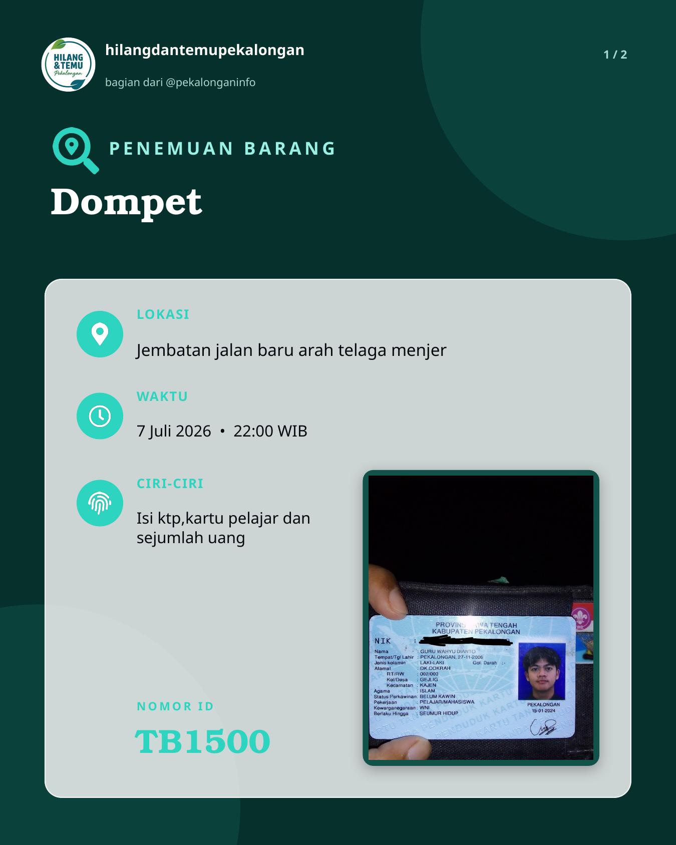 Slide laporan Dompet (TB1500)