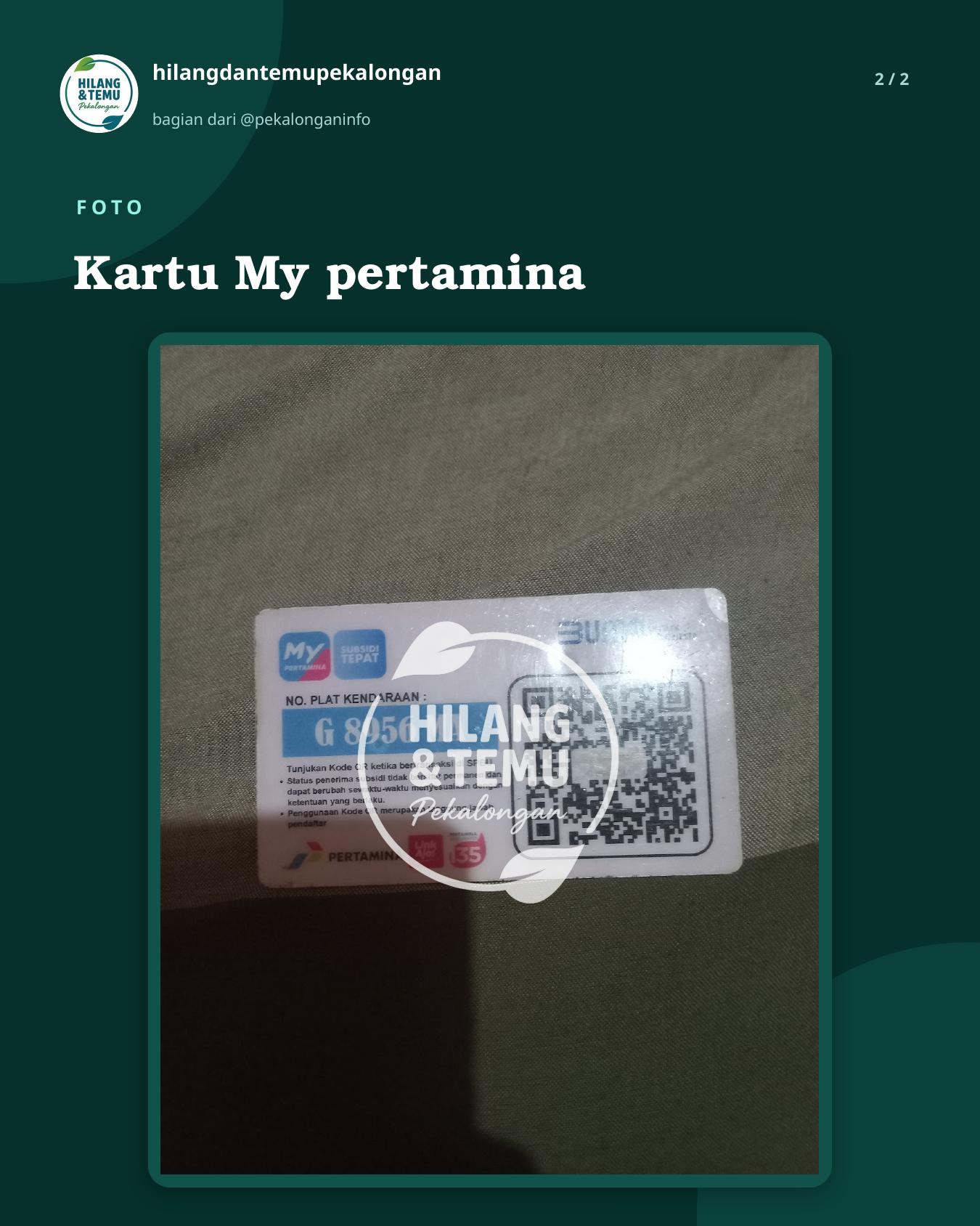 Slide 2 laporan Kartu My pertamina