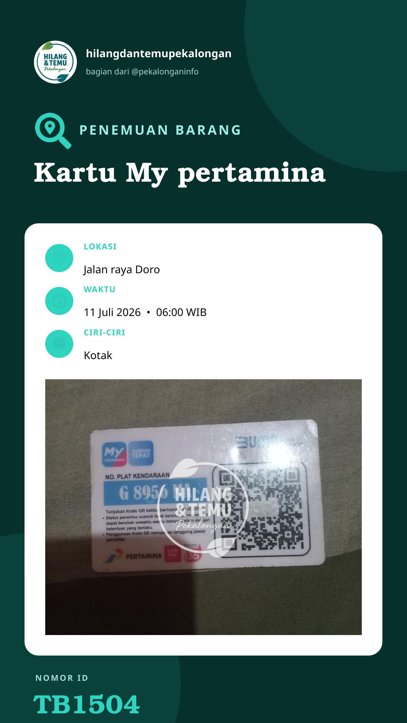 Story 9:16 laporan Kartu My pertamina