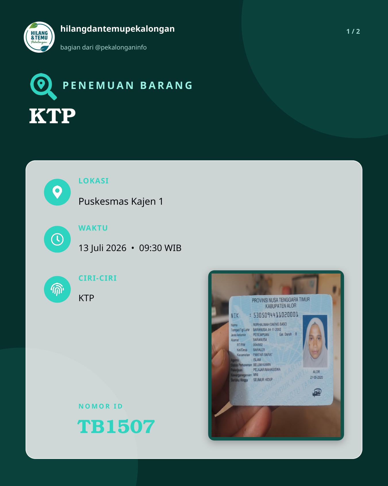 Slide laporan KTP (TB1507)