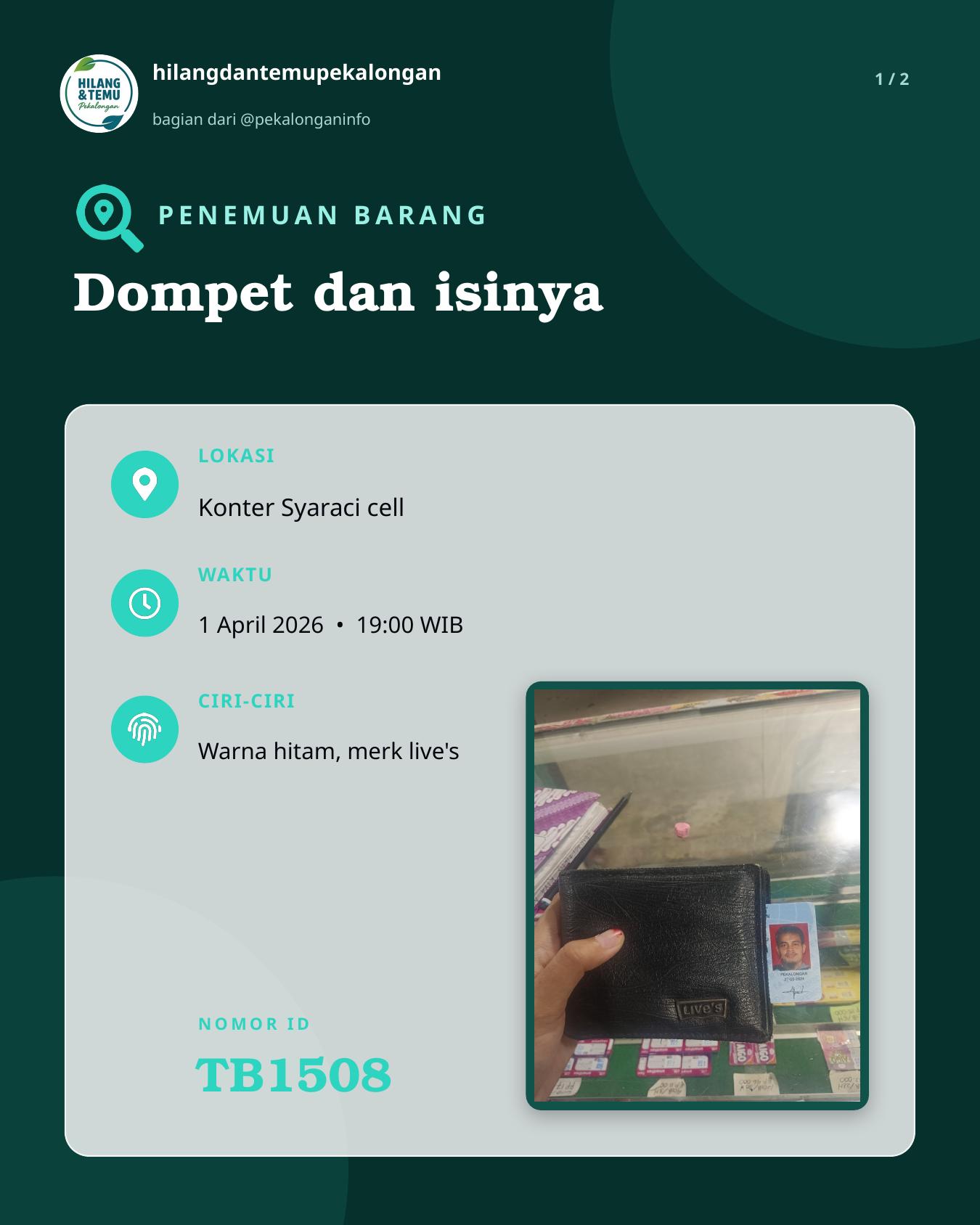 Slide laporan Dompet dan isinya (TB1508)