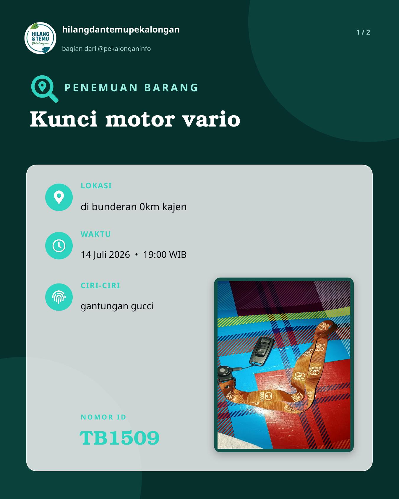 Slide laporan Kunci motor vario (TB1509)