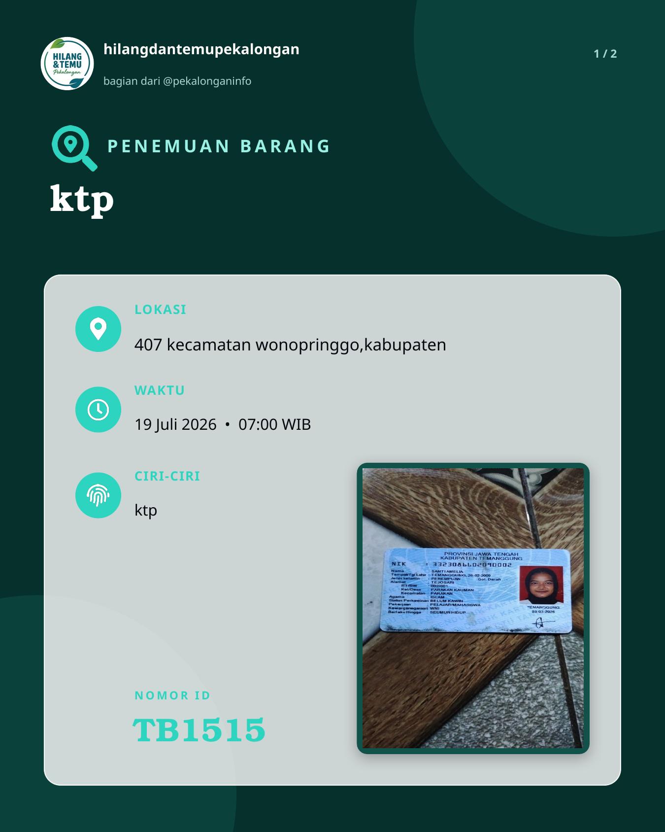 Slide laporan ktp (TB1515)