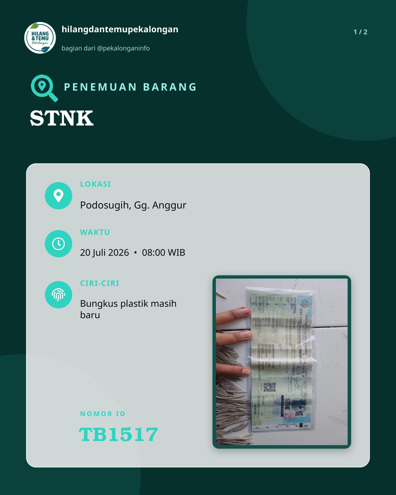 Slide laporan STNK (TB1517)