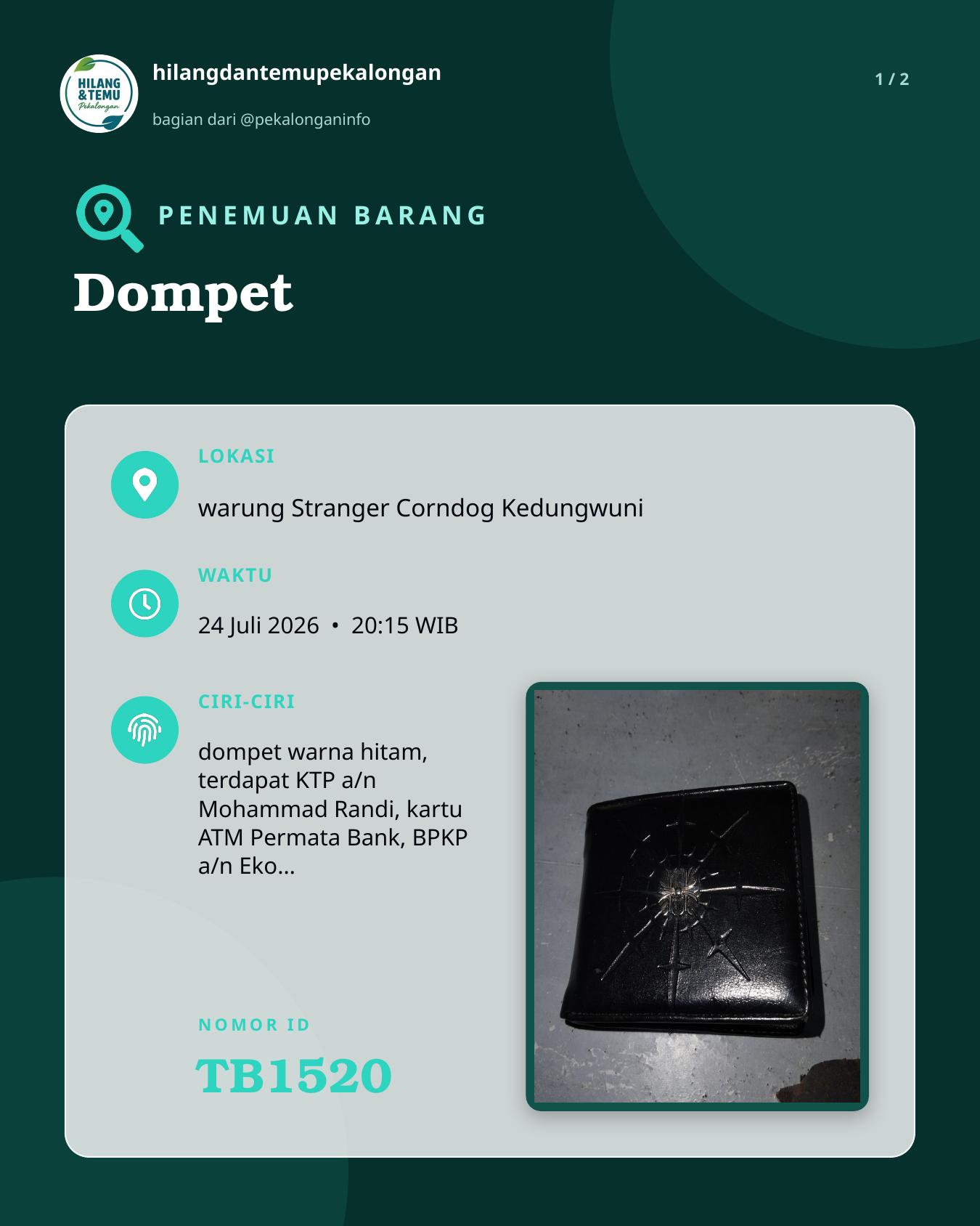 Slide laporan Dompet (TB1520)