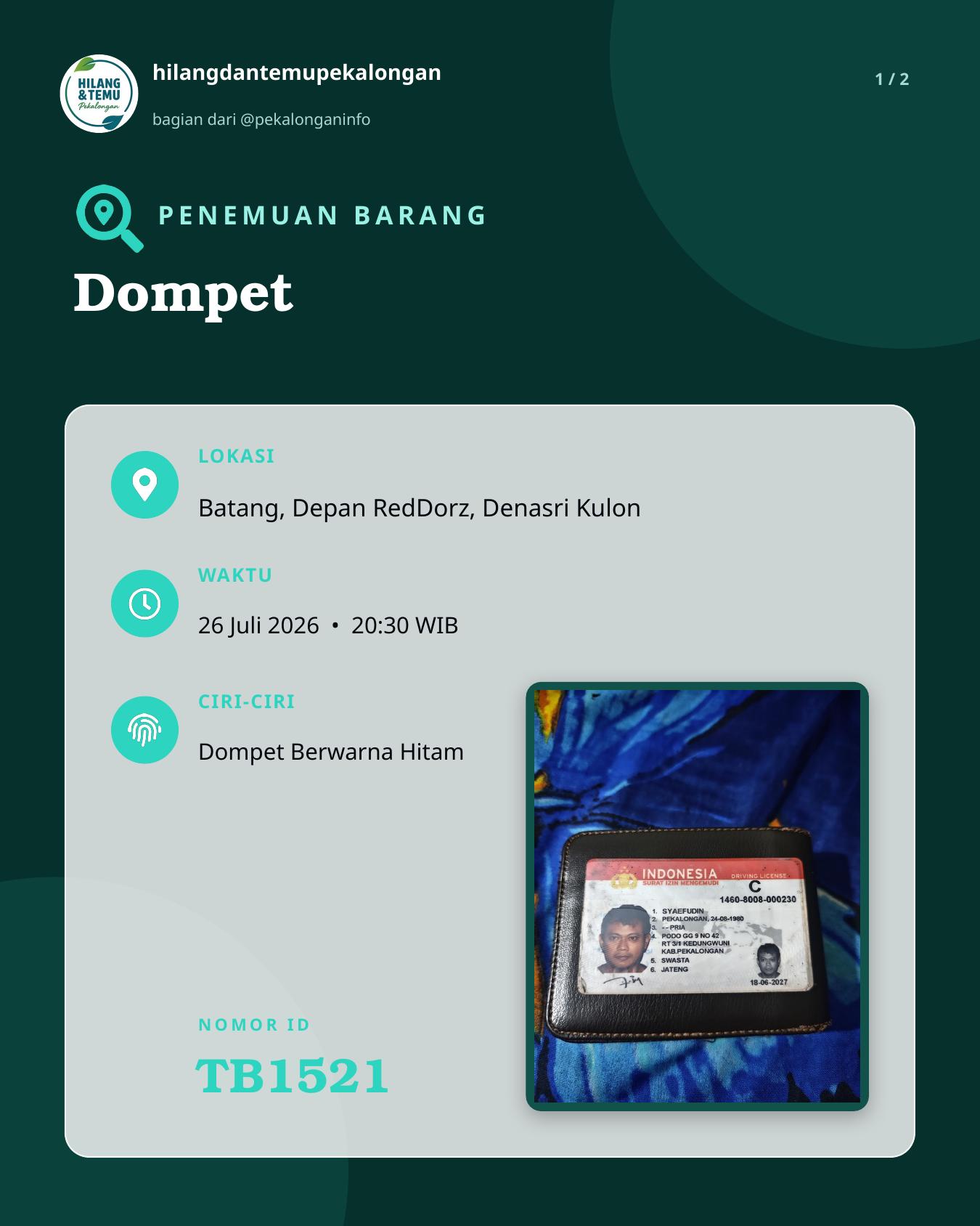 Slide laporan Dompet (TB1521)