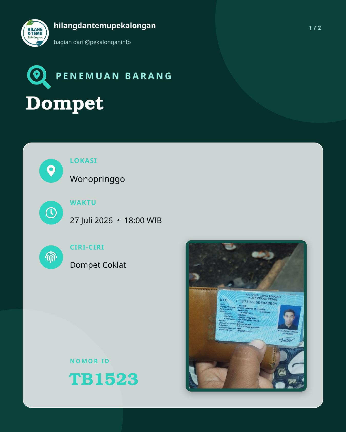 Slide laporan Dompet (TB1523)