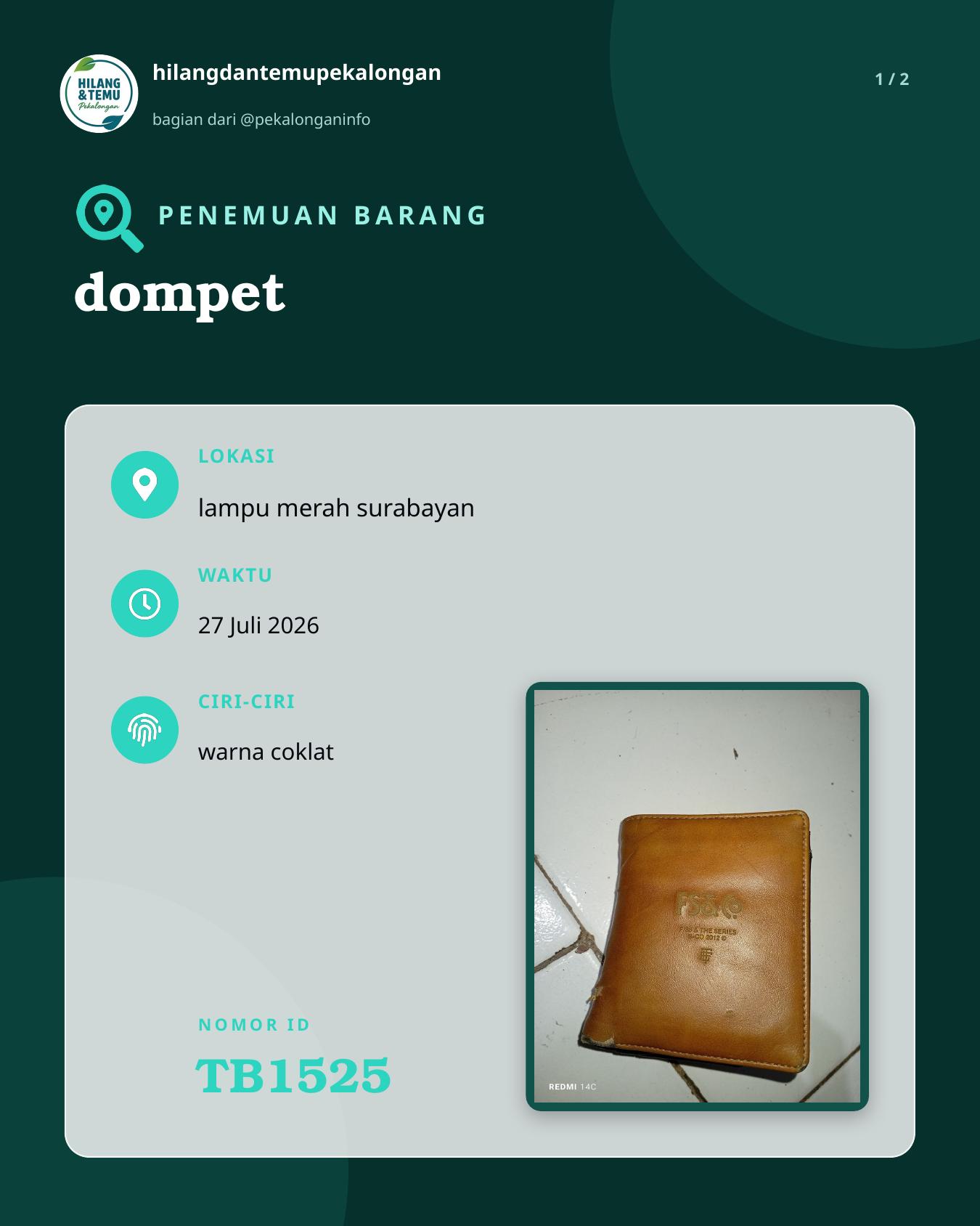 Slide laporan dompet (TB1525)