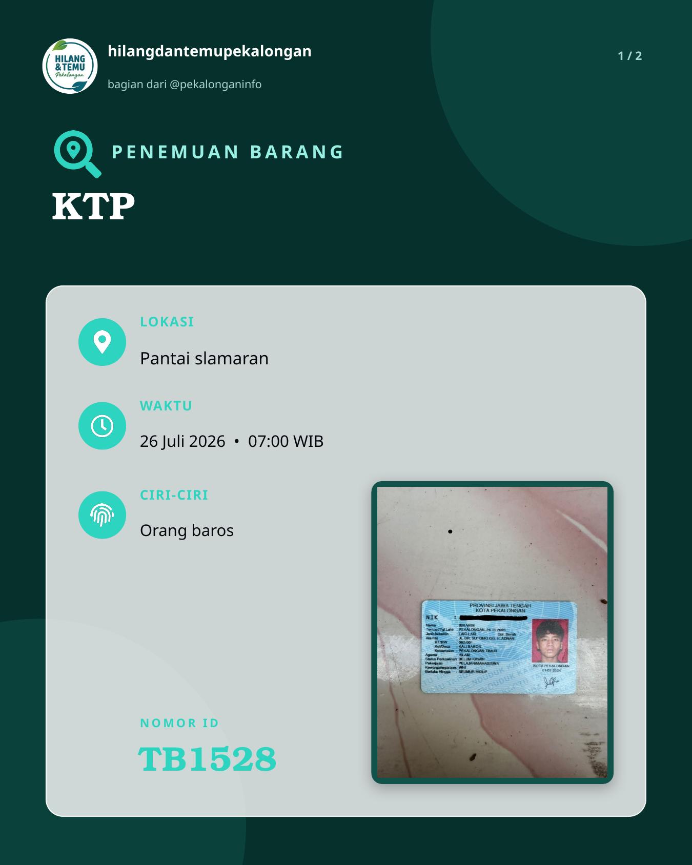 Slide laporan KTP (TB1528)