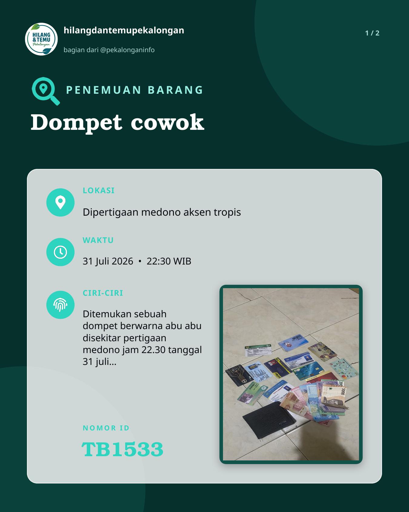 Slide laporan Dompet cowok (TB1533)