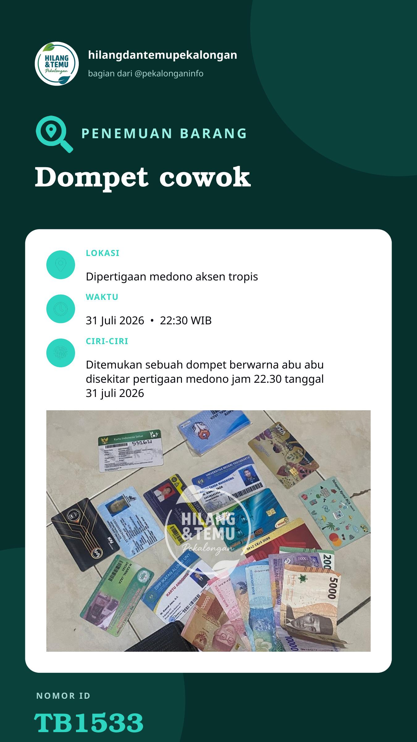 Story 9:16 laporan Dompet cowok