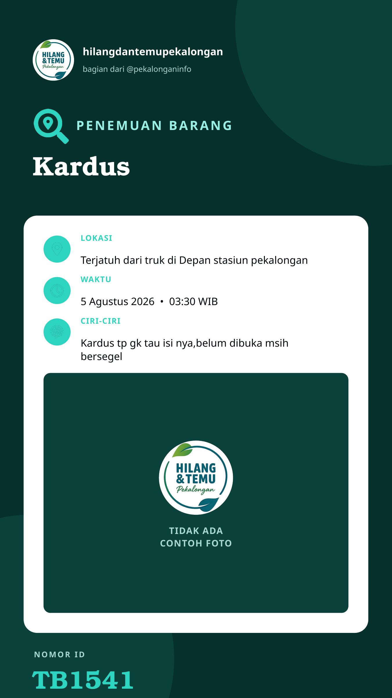 Story 9:16 laporan Kardus