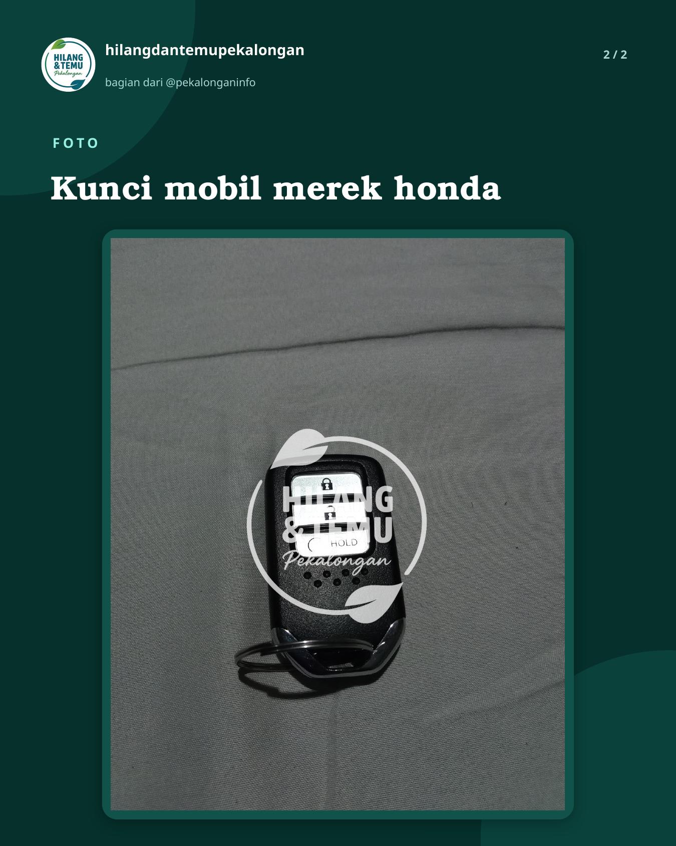 Slide 2 laporan Kunci mobil merek honda