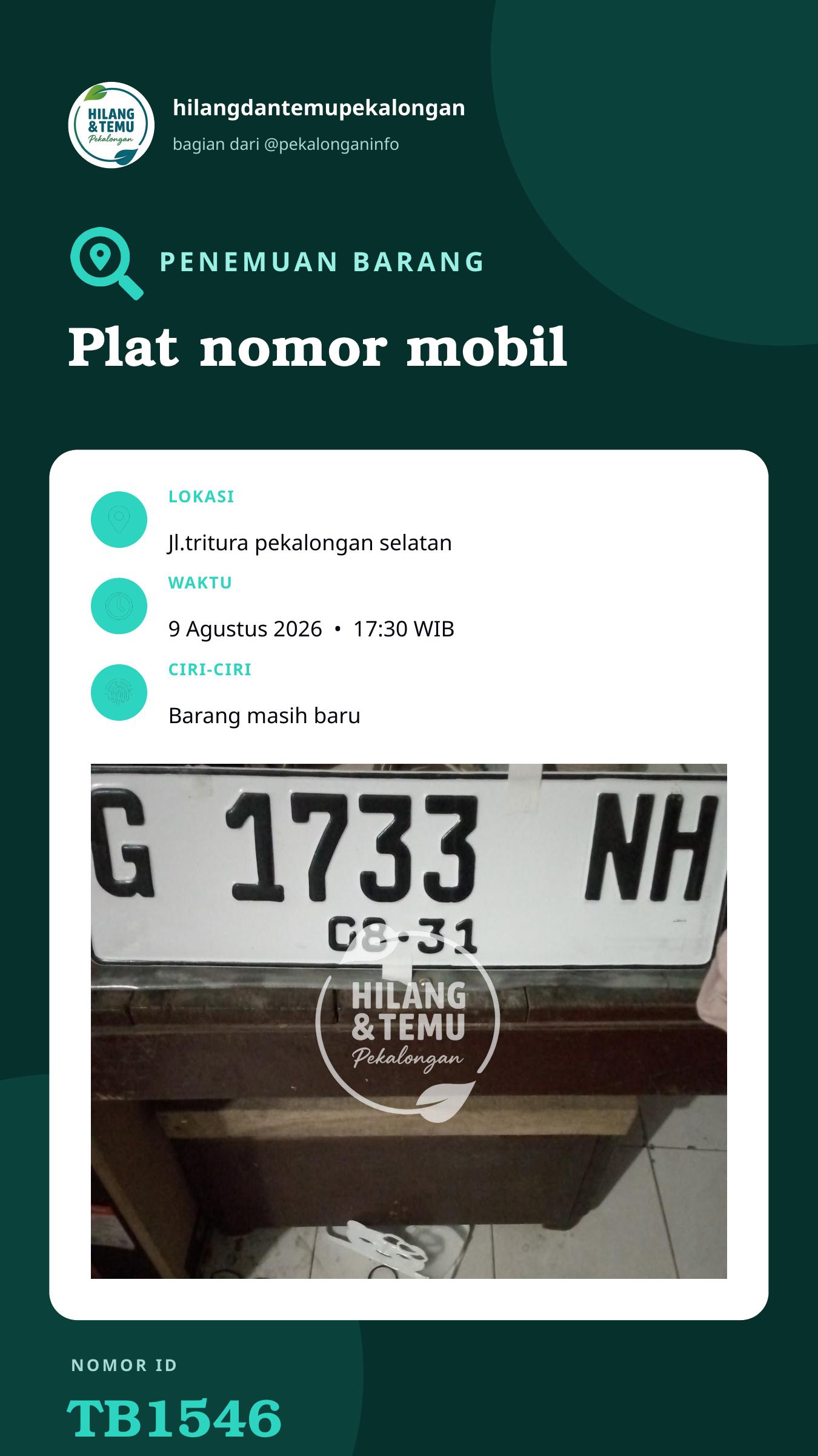 Story 9:16 laporan Plat nomor mobil
