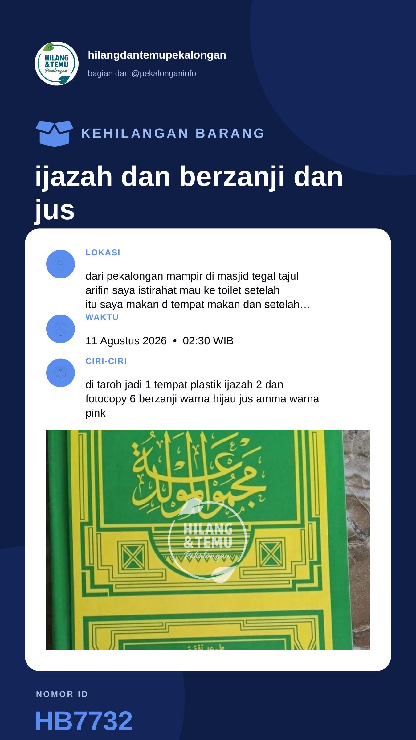 Story 9:16 laporan ijazah dan berzanji dan jus amma