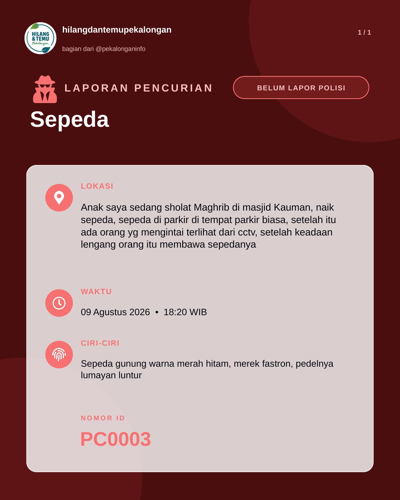 Slide laporan Sepeda (PC0003)