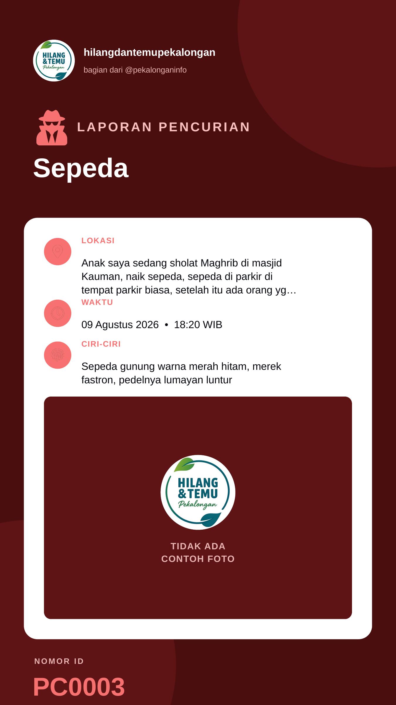 Story 9:16 laporan Sepeda
