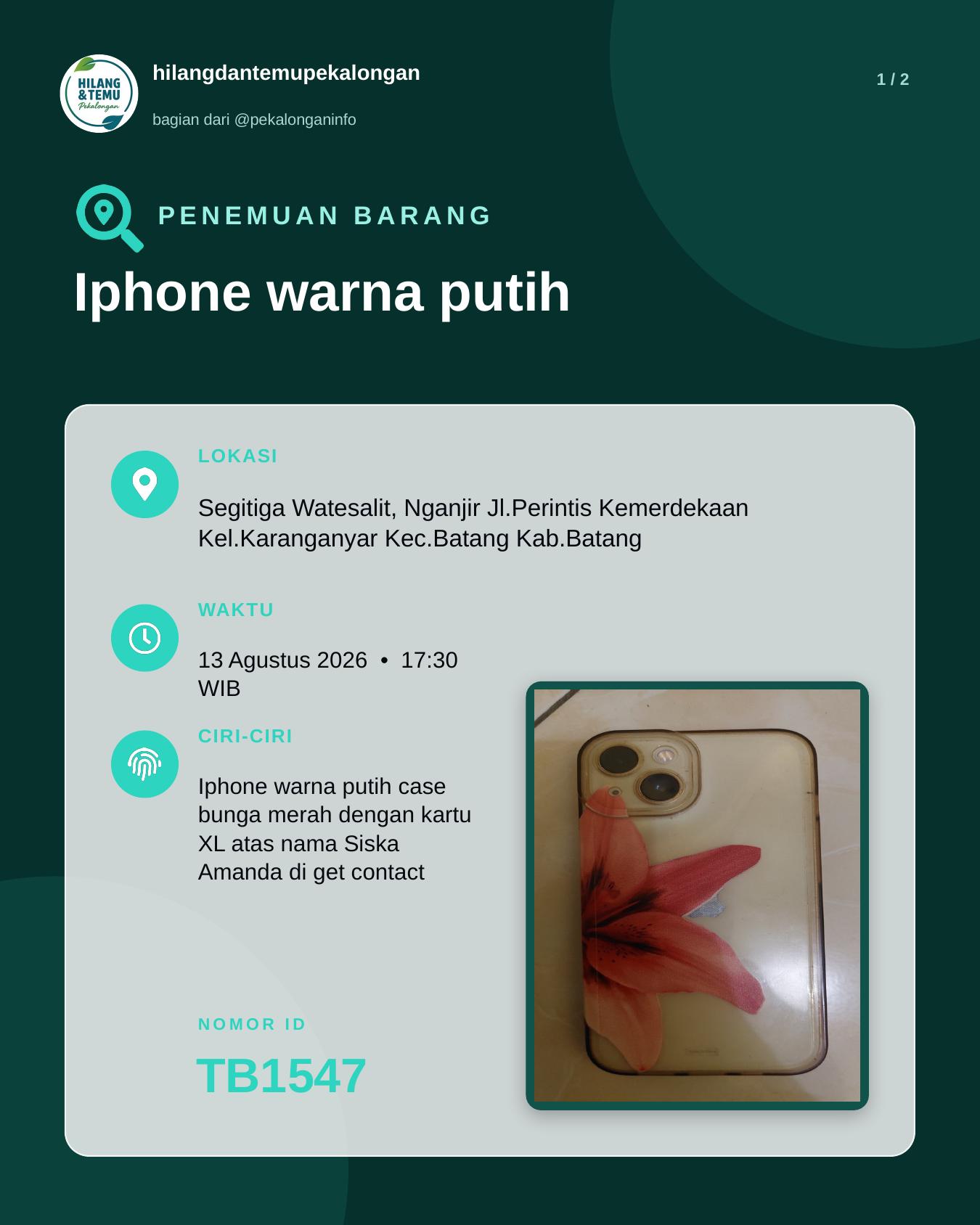 Slide 1 laporan Iphone warna putih