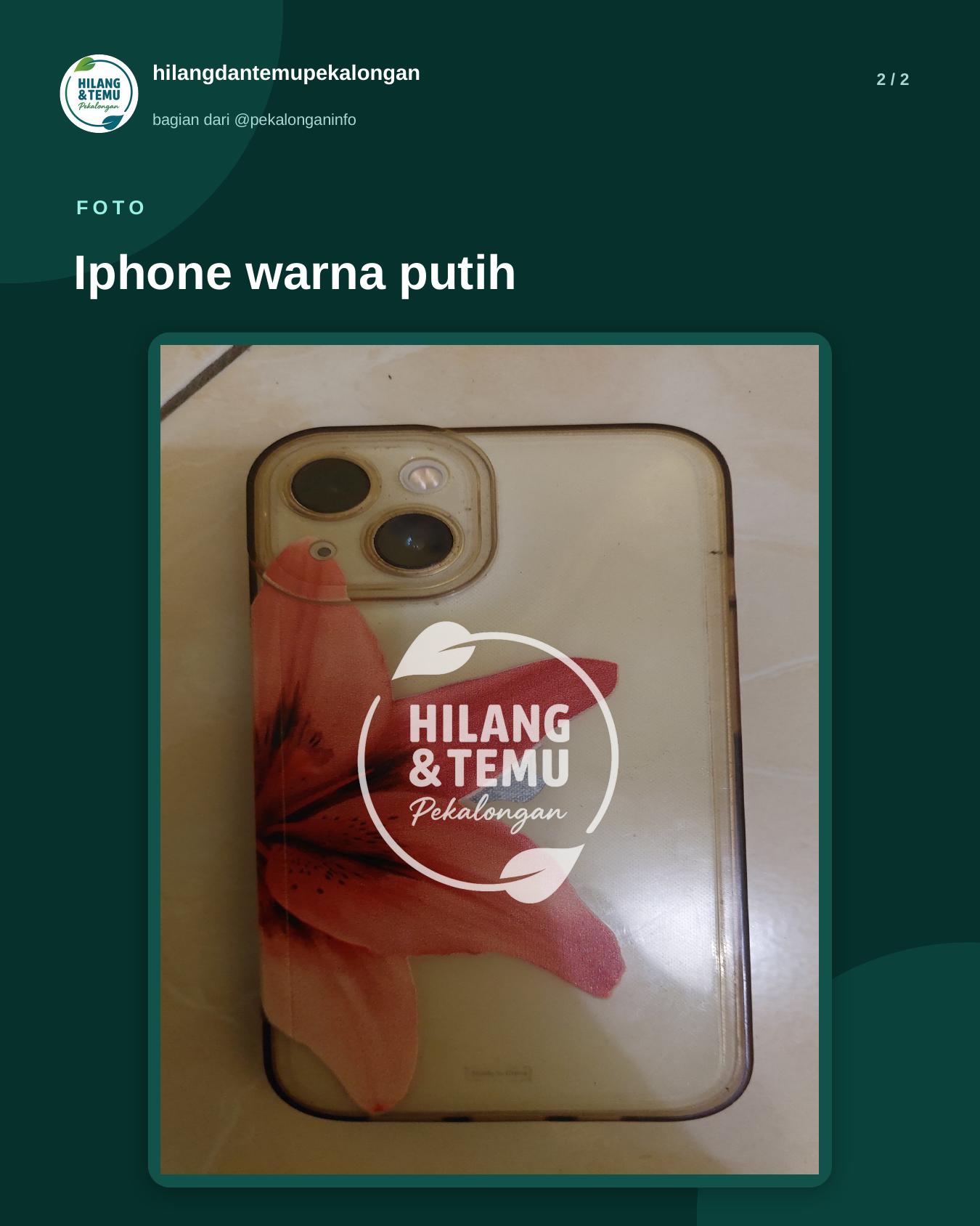 Slide 2 laporan Iphone warna putih