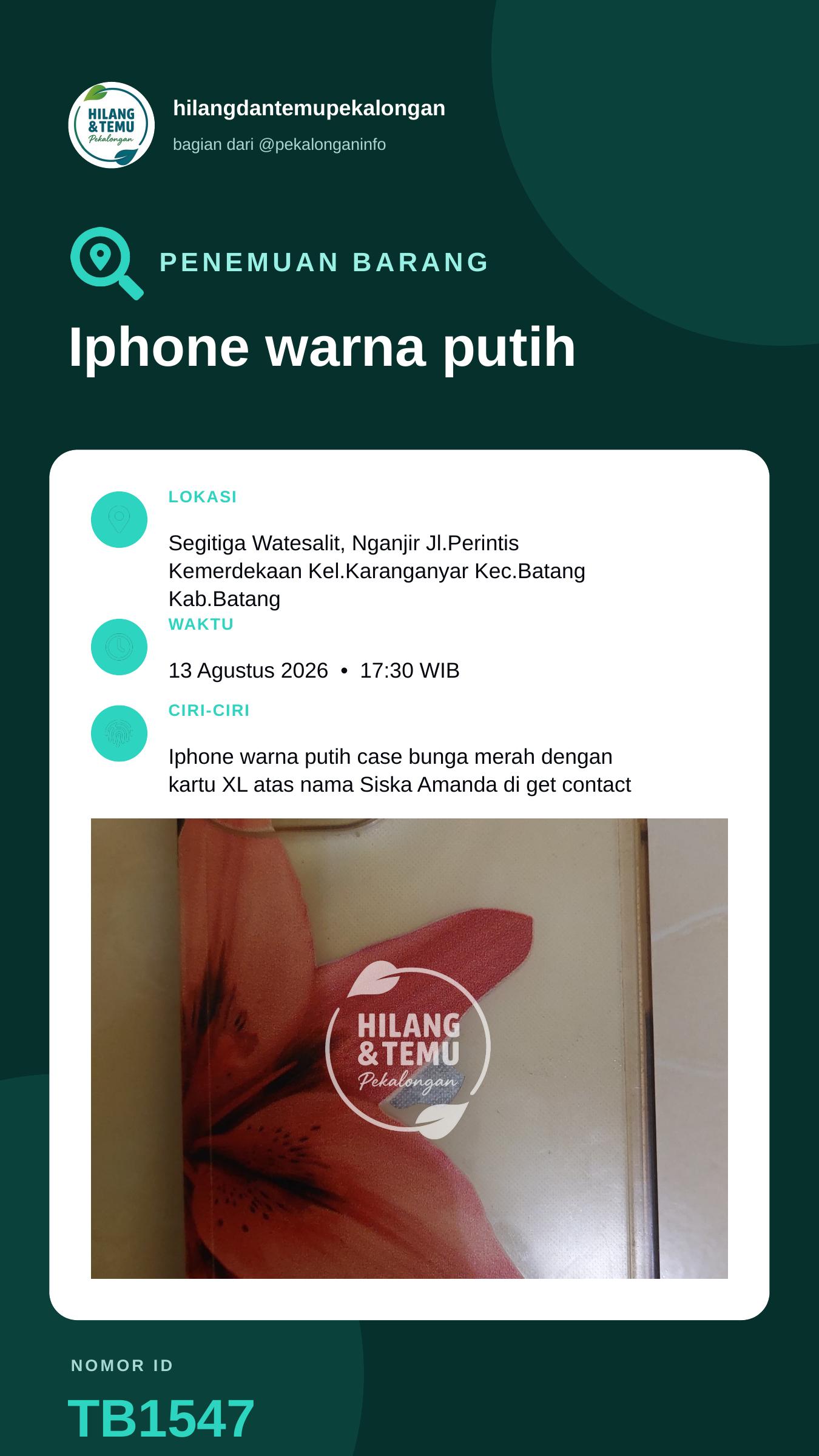 Story 9:16 laporan Iphone warna putih