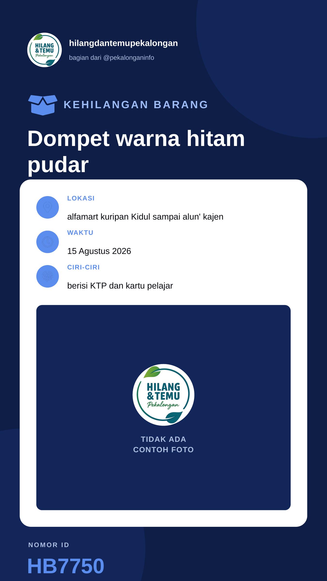 Story 9:16 laporan Dompet warna hitam pudar coklat
