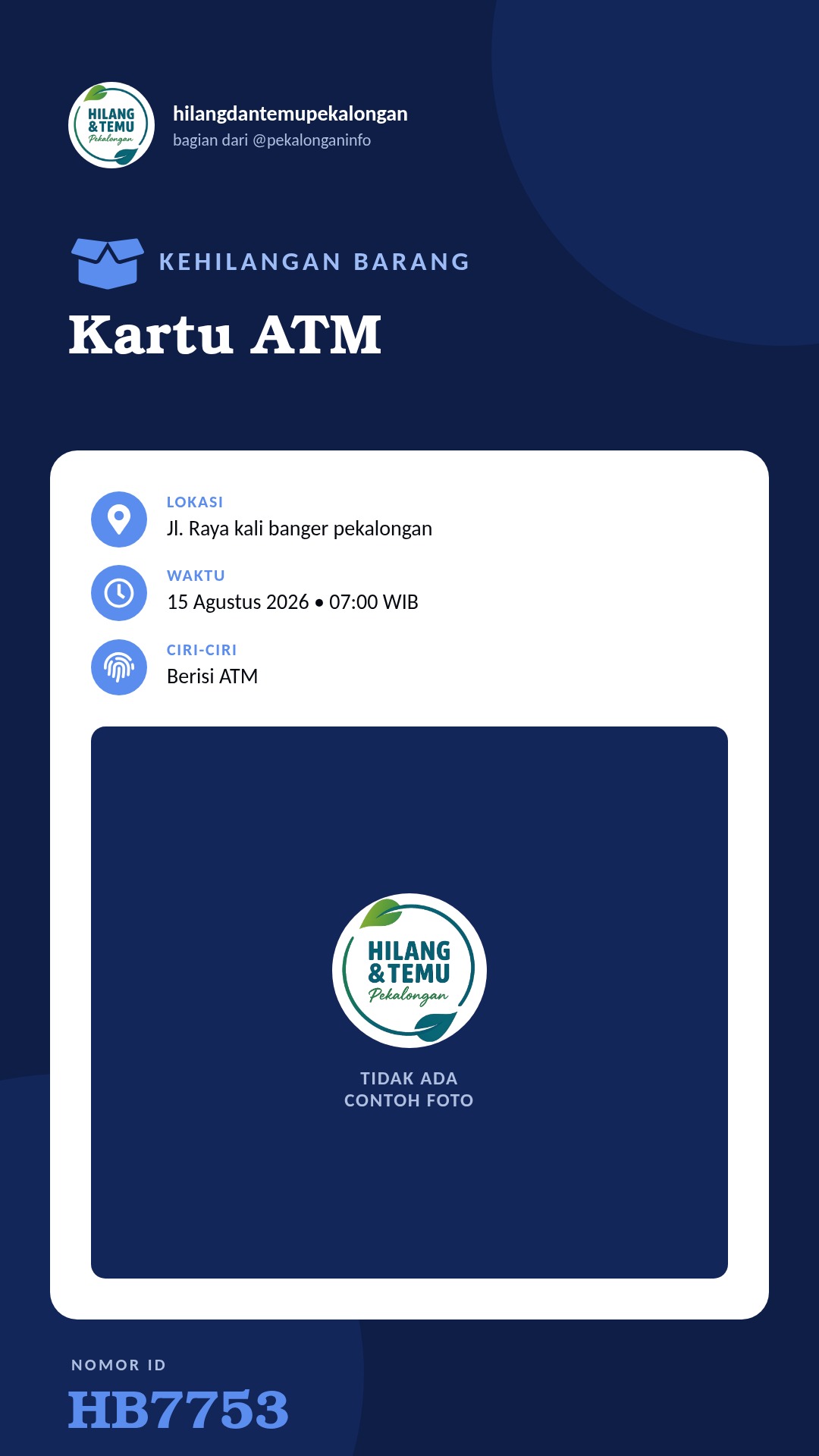 Story 9:16 laporan Kartu ATM