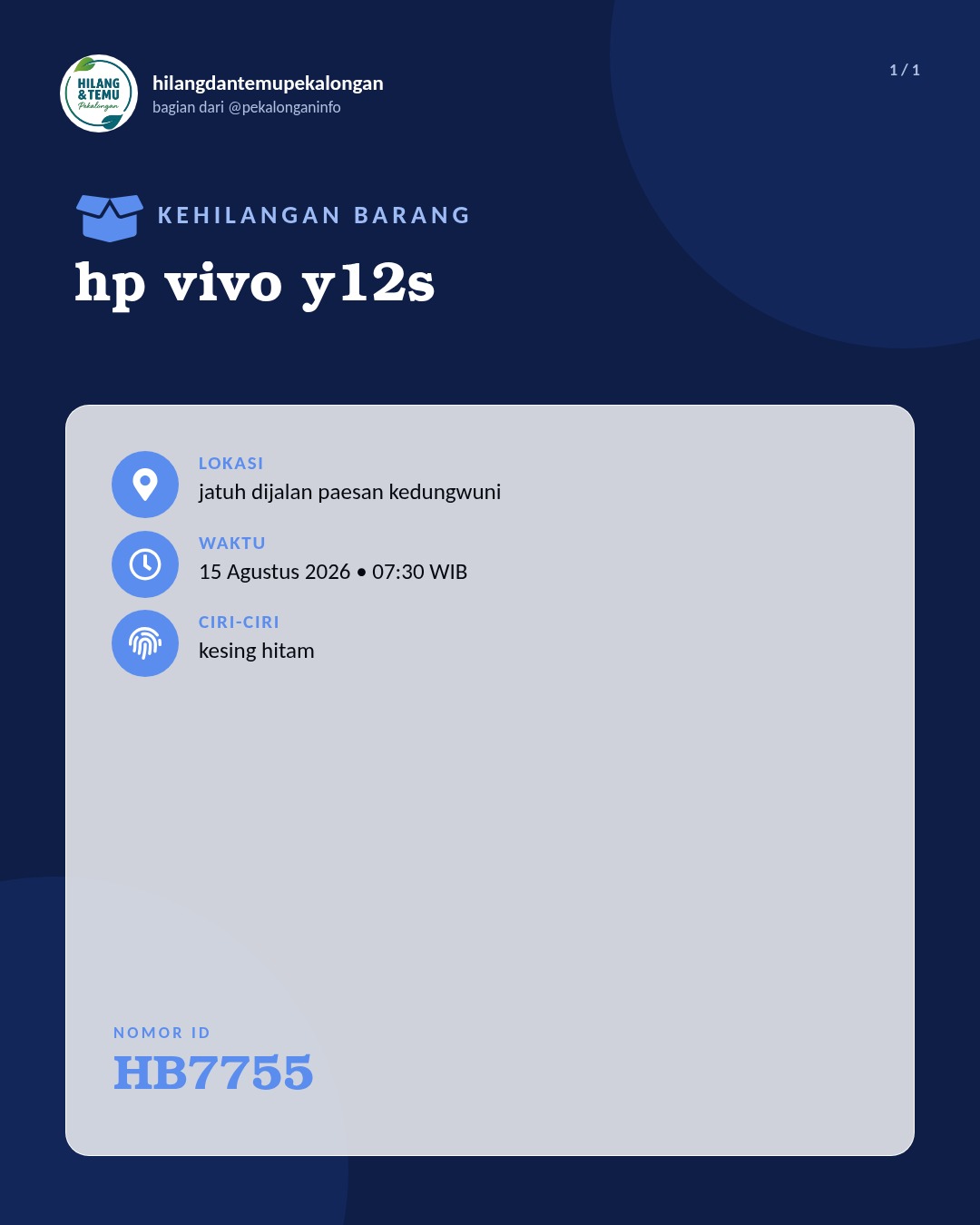 Slide laporan hp vivo y12s (HB7755)