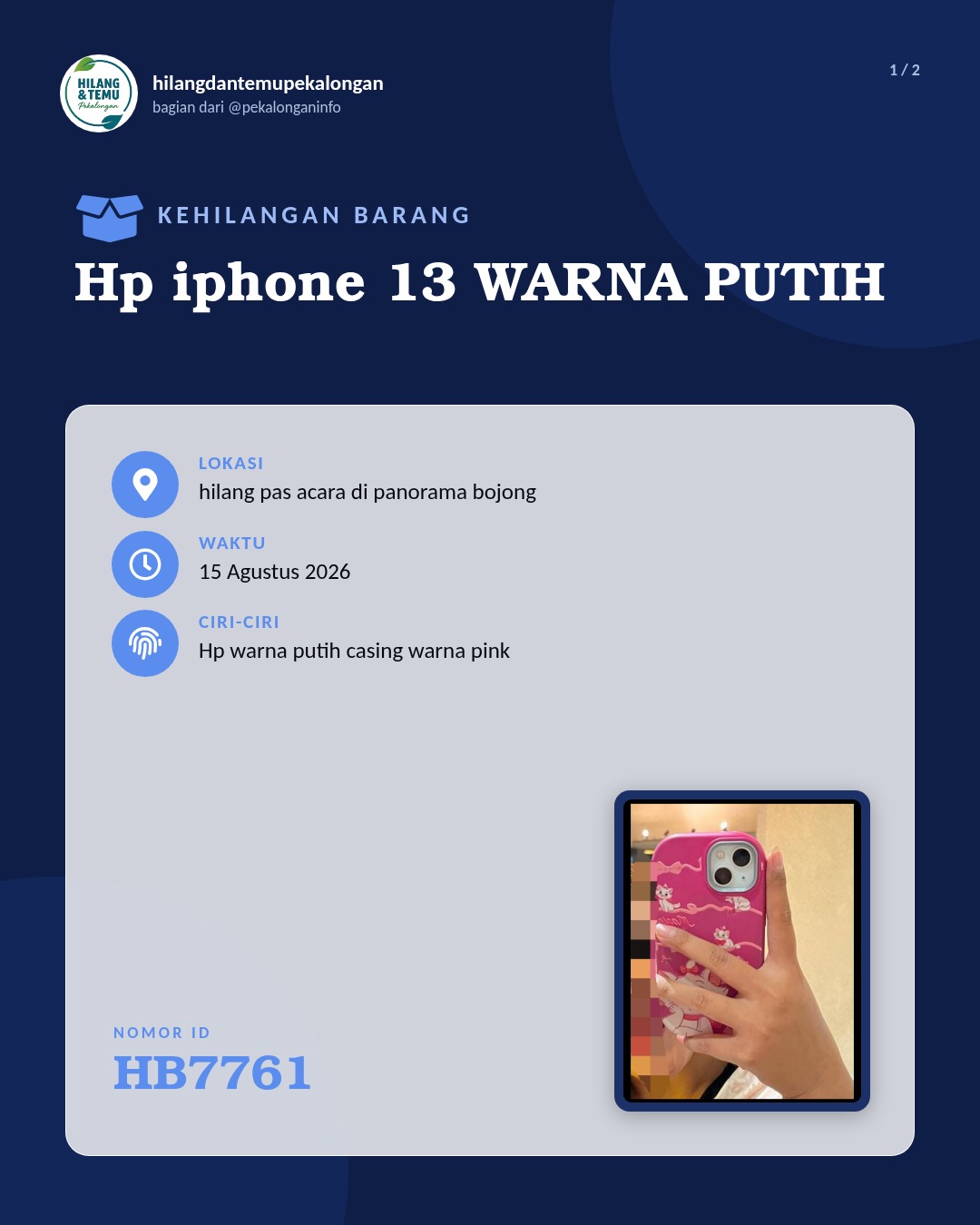 Slide 1 laporan Hp iphone 13 WARNA PUTIH