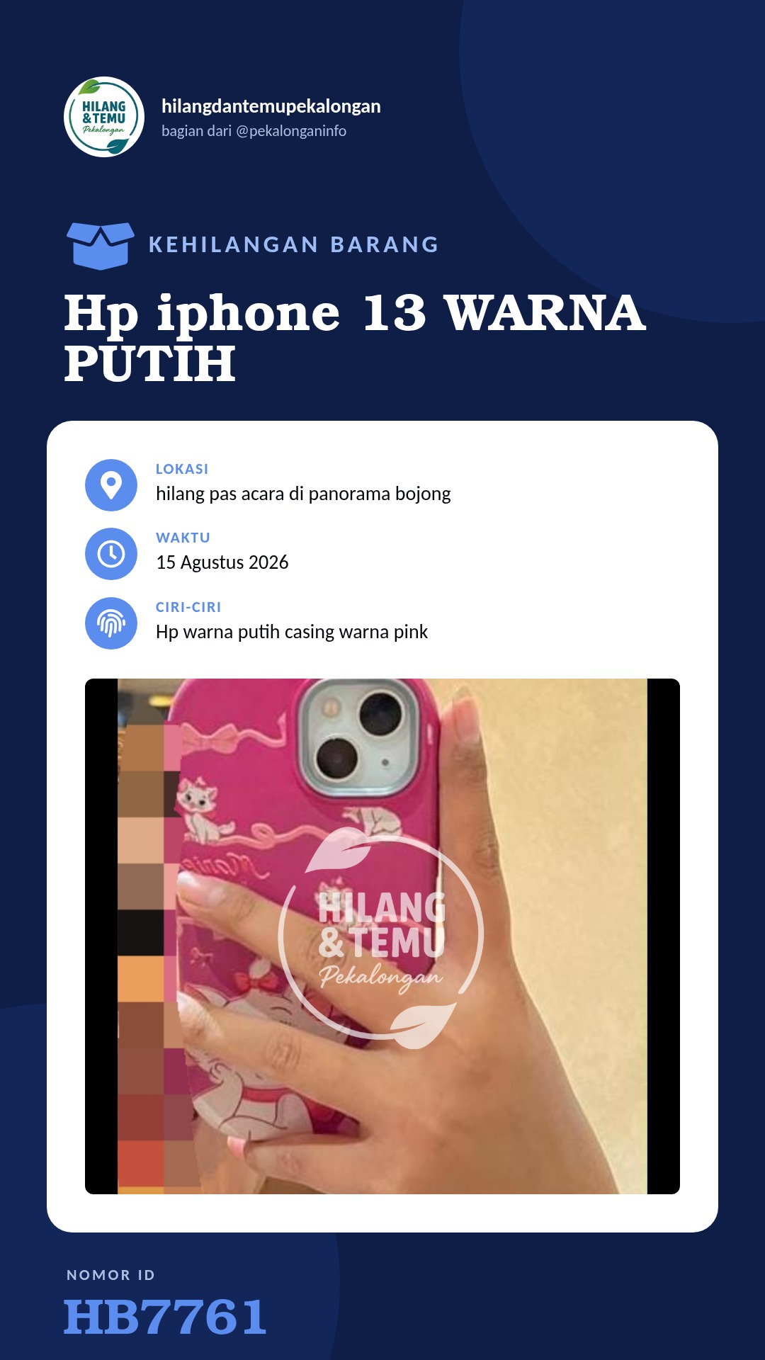Story 9:16 laporan Hp iphone 13 WARNA PUTIH