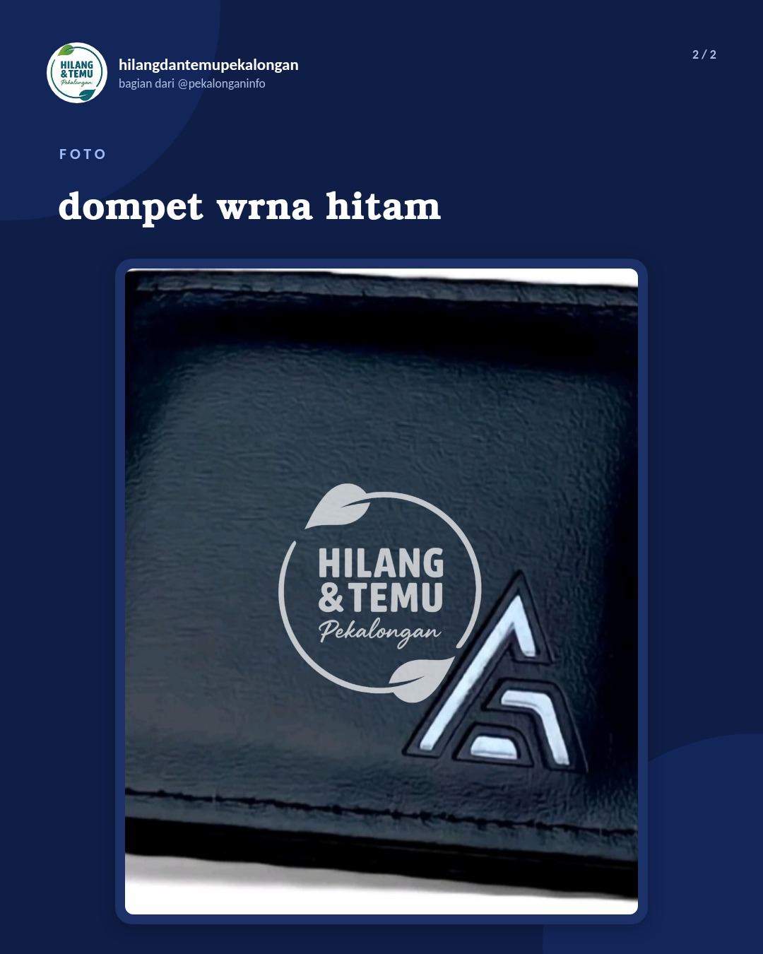 Slide 2 laporan dompet wrna hitam
