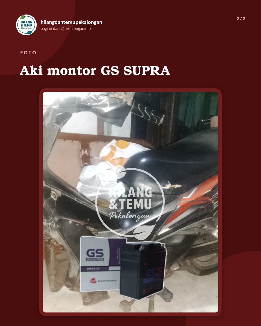 Slide 2 laporan Aki montor GS SUPRA