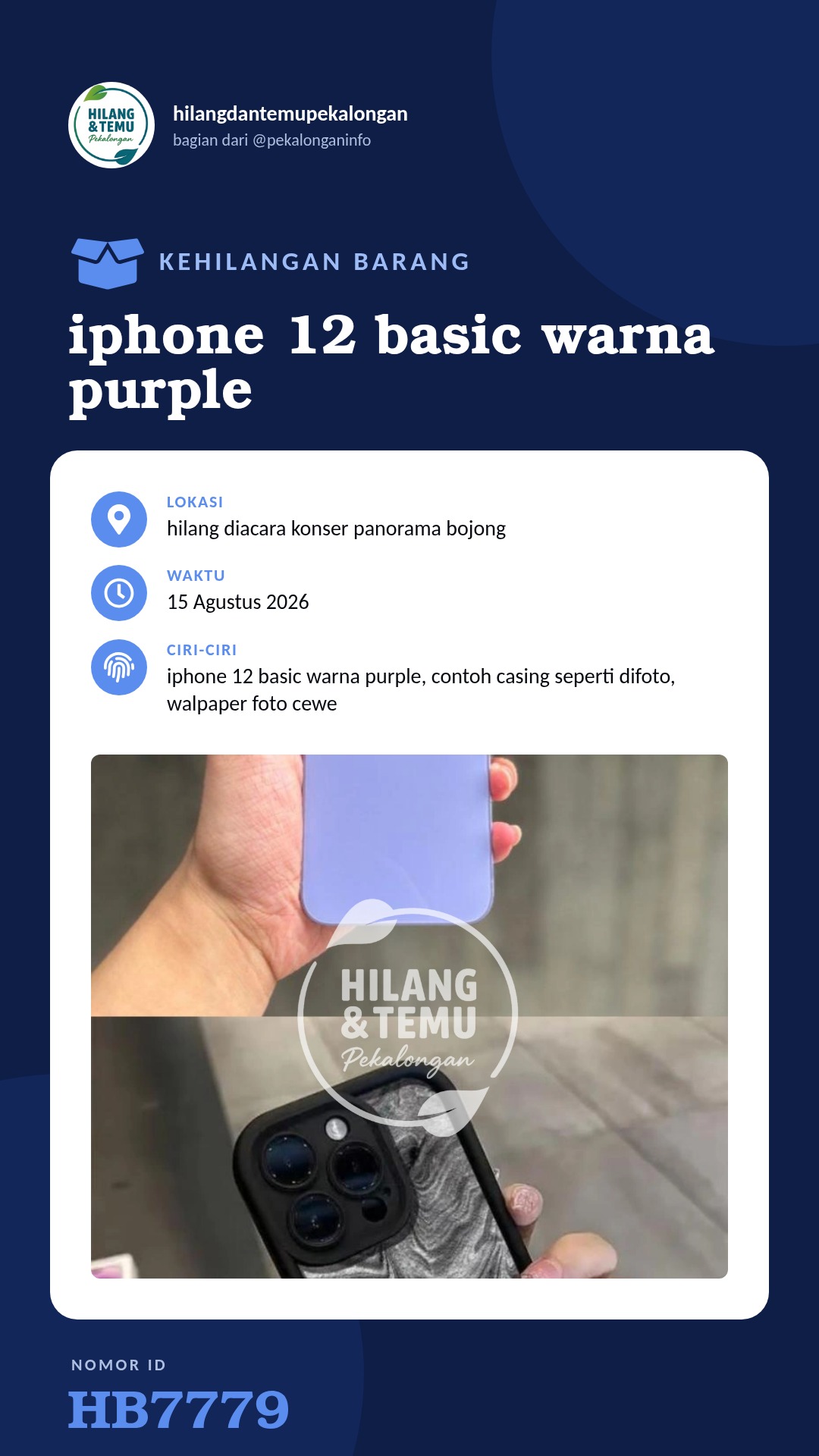 Story 9:16 laporan iphone 12 basic warna purple