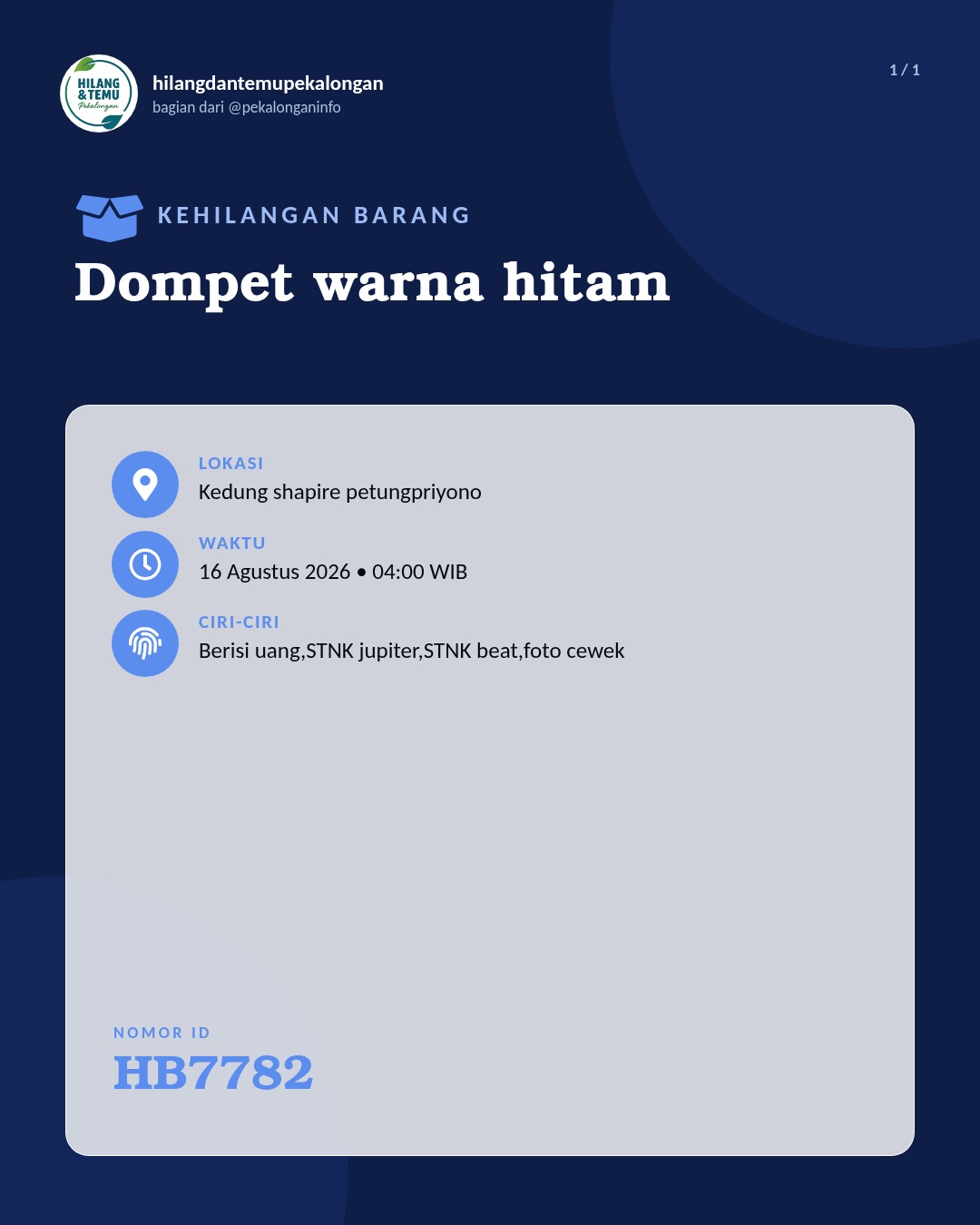 Slide laporan Dompet warna hitam (HB7782)