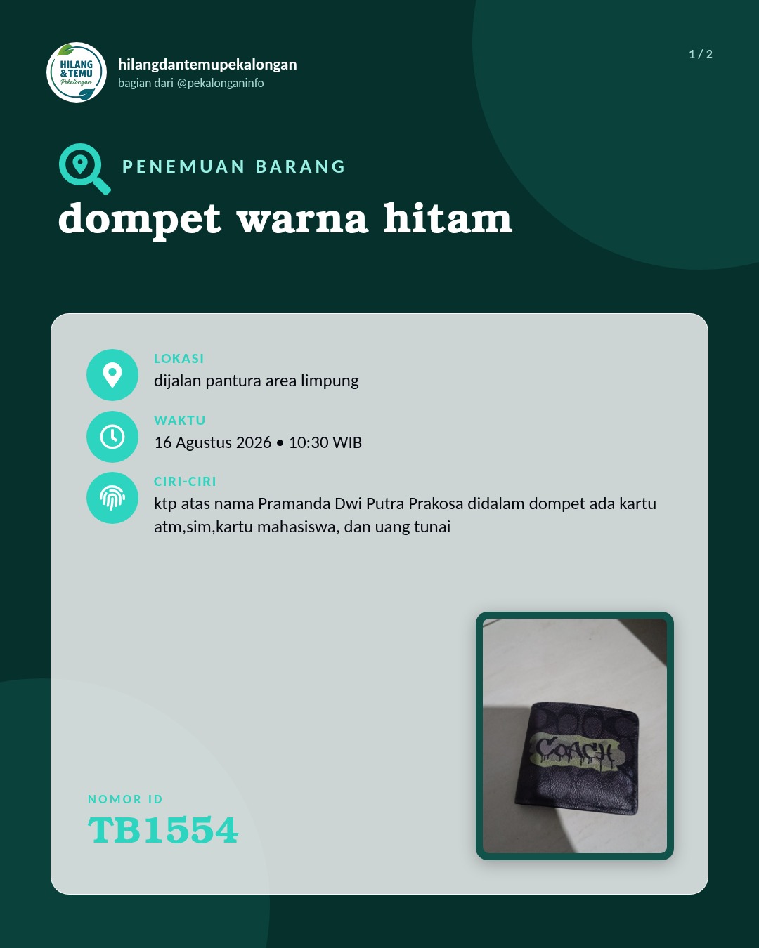 Slide 1 laporan dompet warna hitam