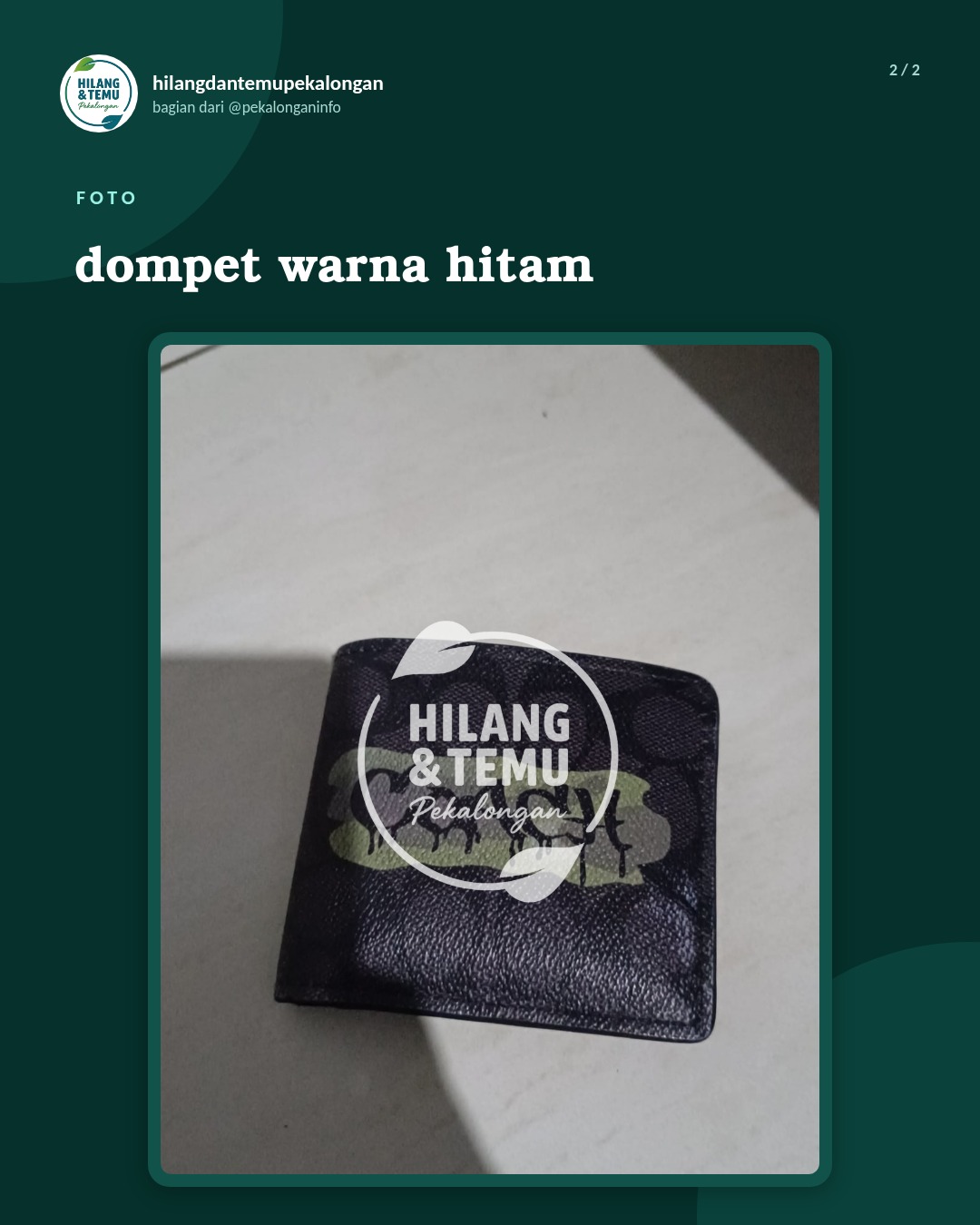 Slide 2 laporan dompet warna hitam