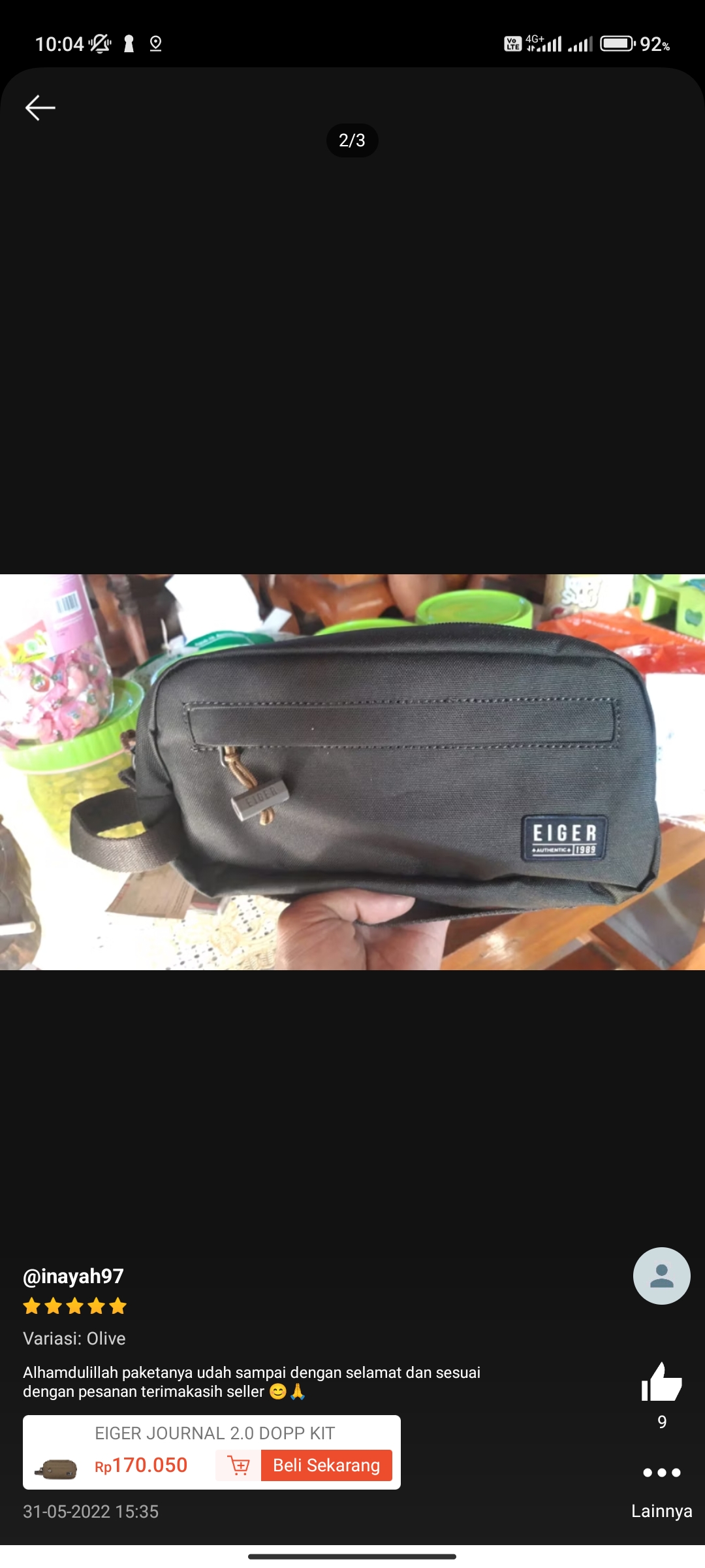 Foto laporan Tas Eiger (HB7785)