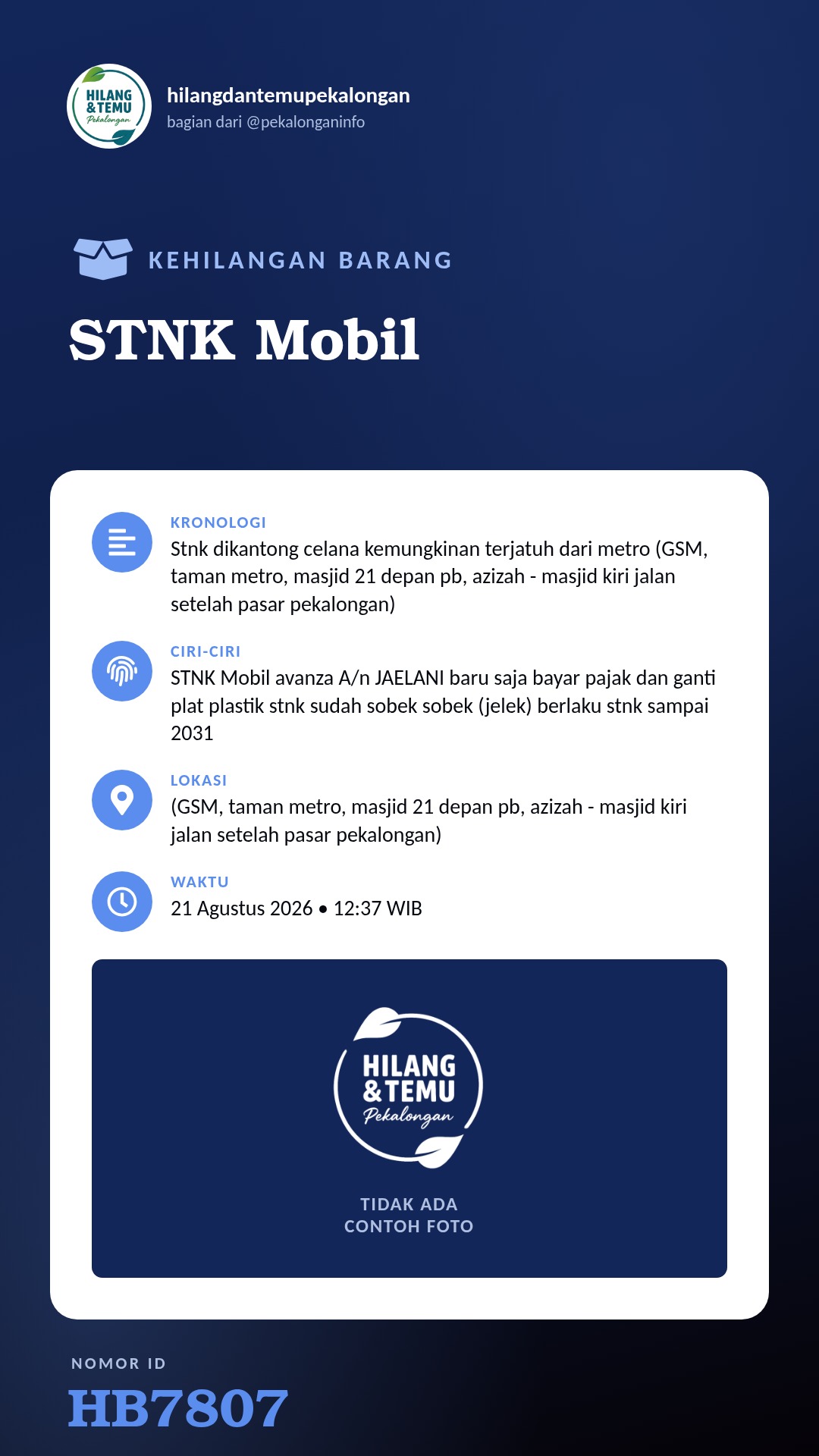 Story 9:16 laporan STNK Mobil