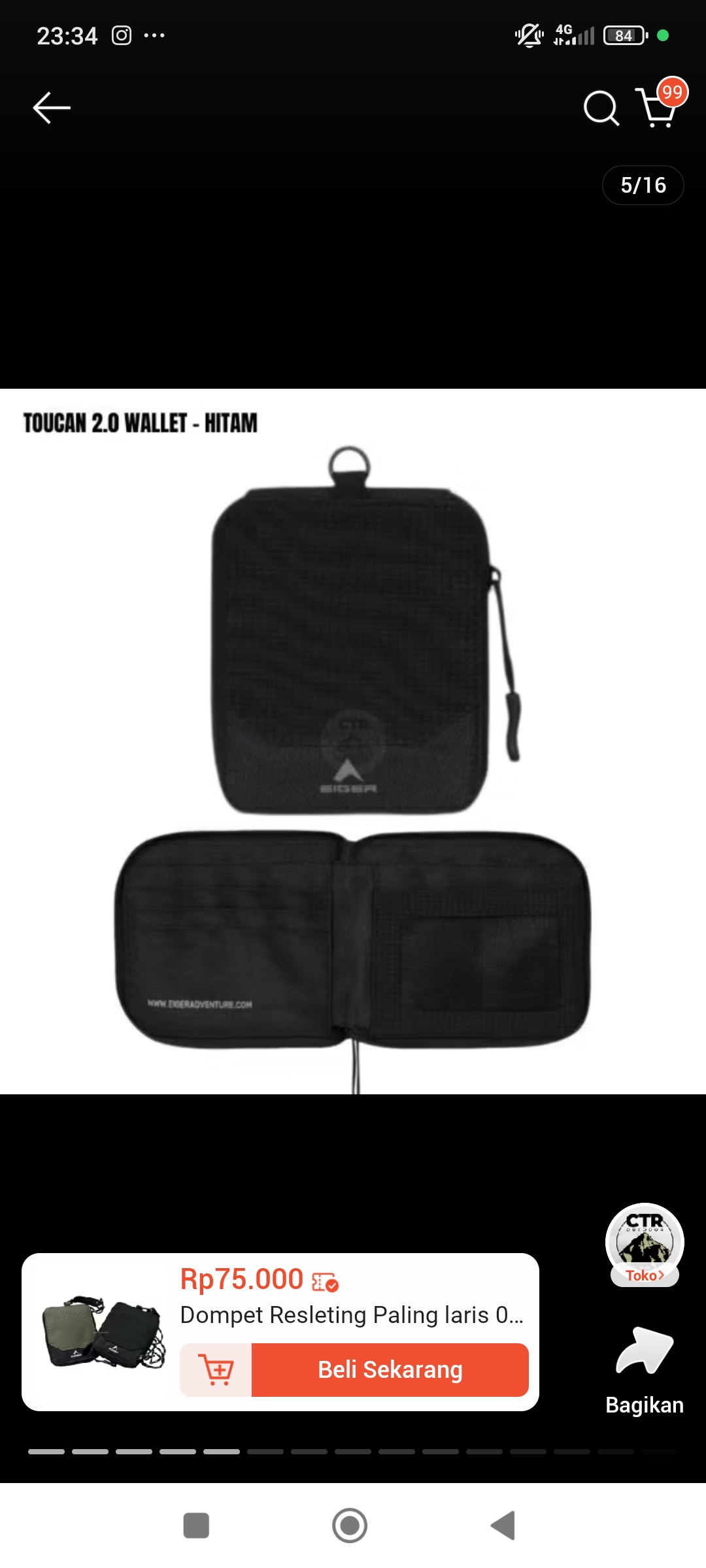 Foto laporan Dompet eiger hitam (HB7824)