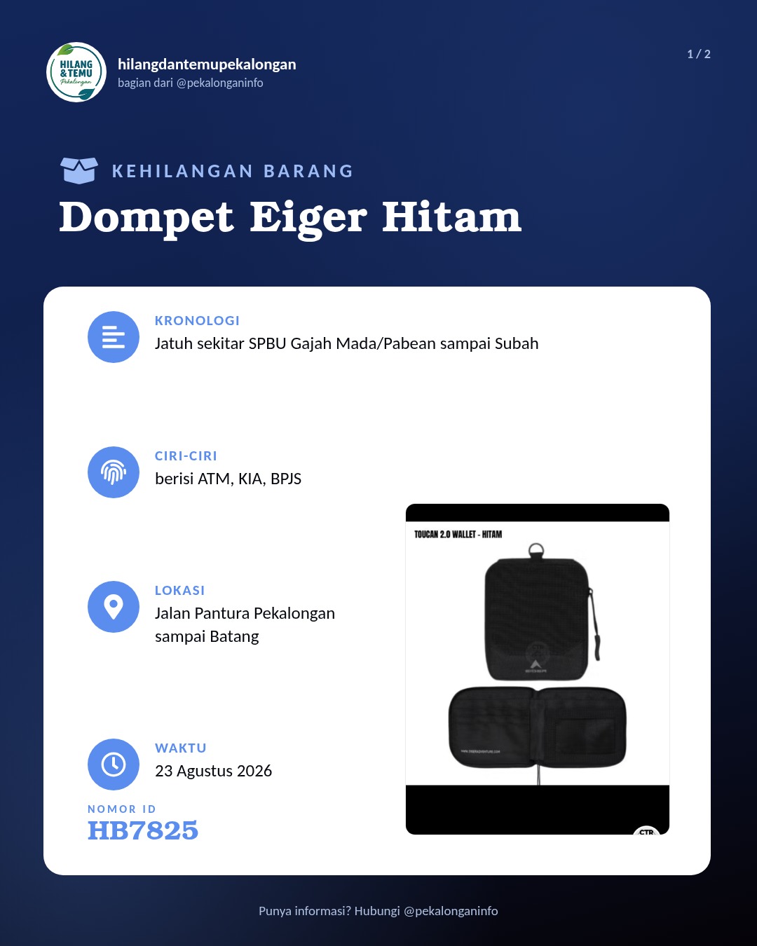 Slide 1 laporan Dompet Eiger Hitam